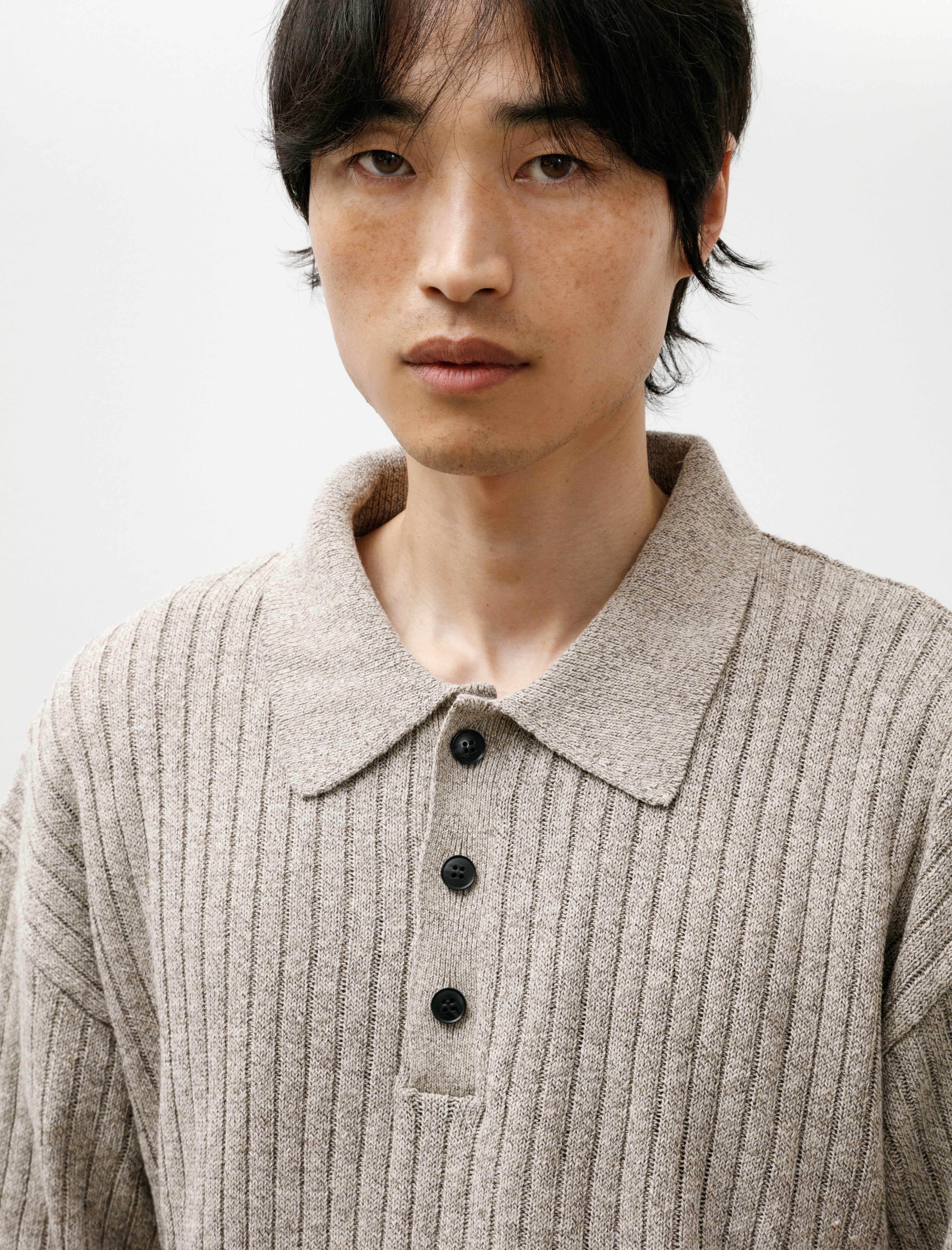 mfpen Digit Polo Knit Oatmeal Grains