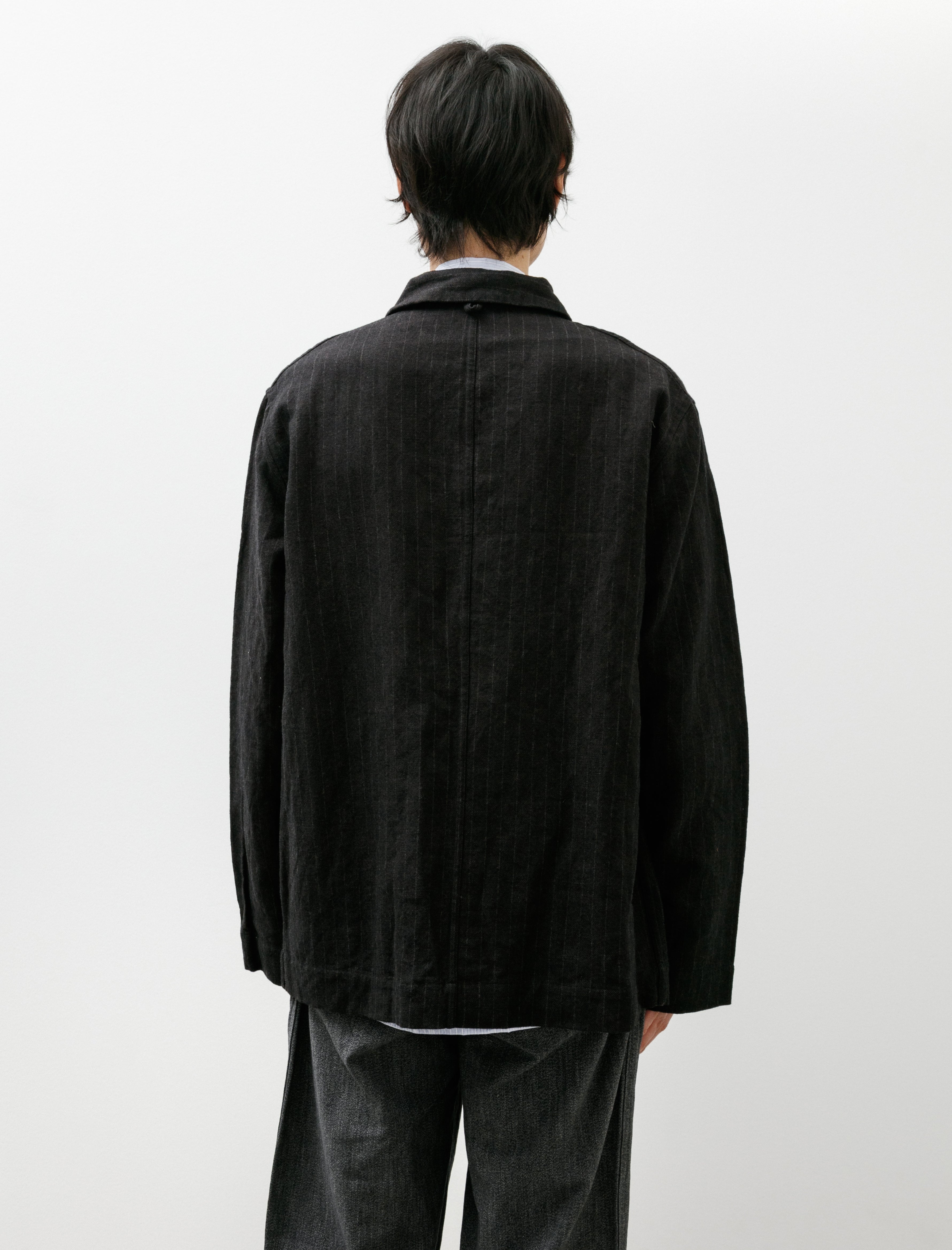 Oliver Church 3 Pocket Jacket Vintage Japanese Wool Linen Black