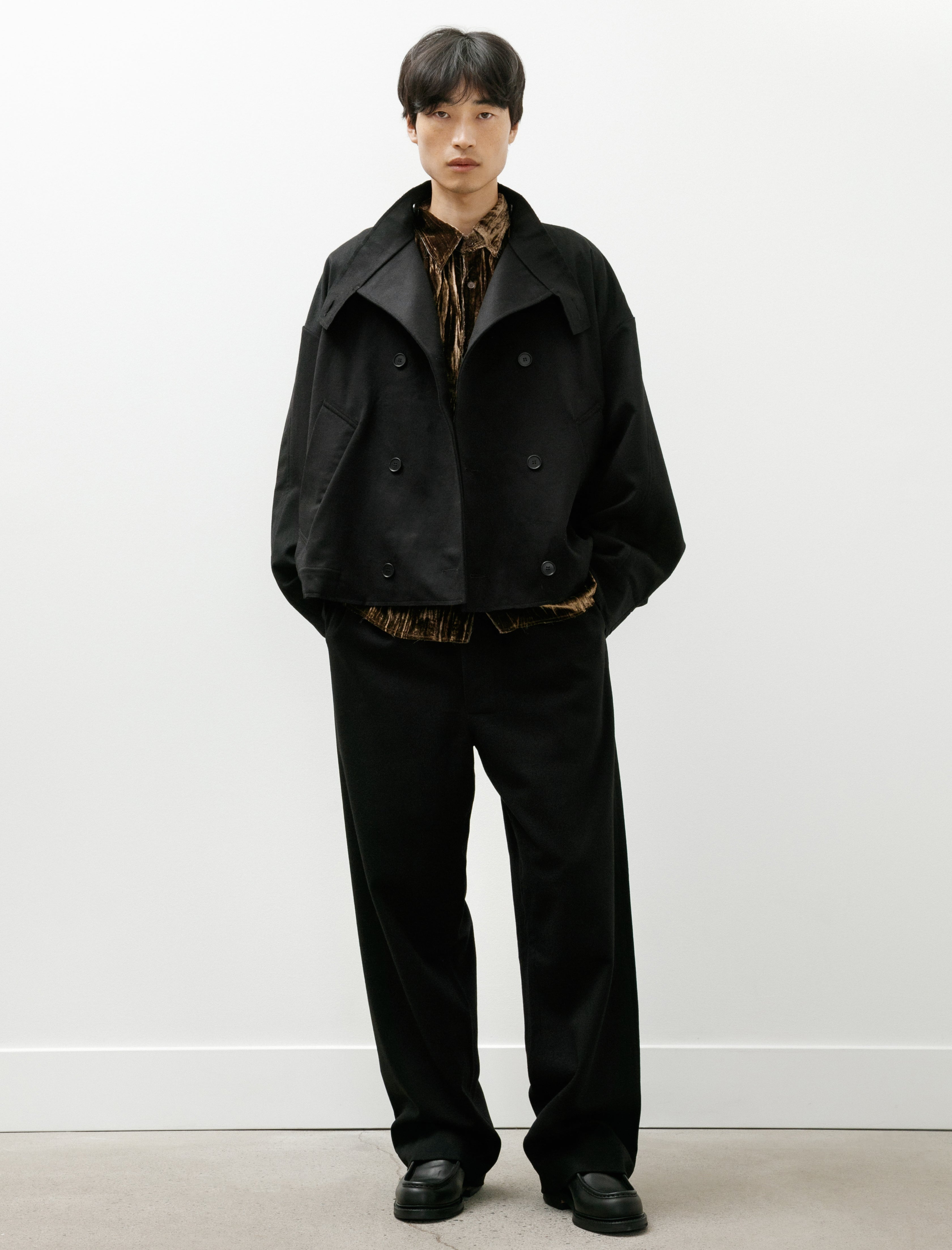 Gabriela Coll No.288 Heavy Wool Drawstring Trousers Black