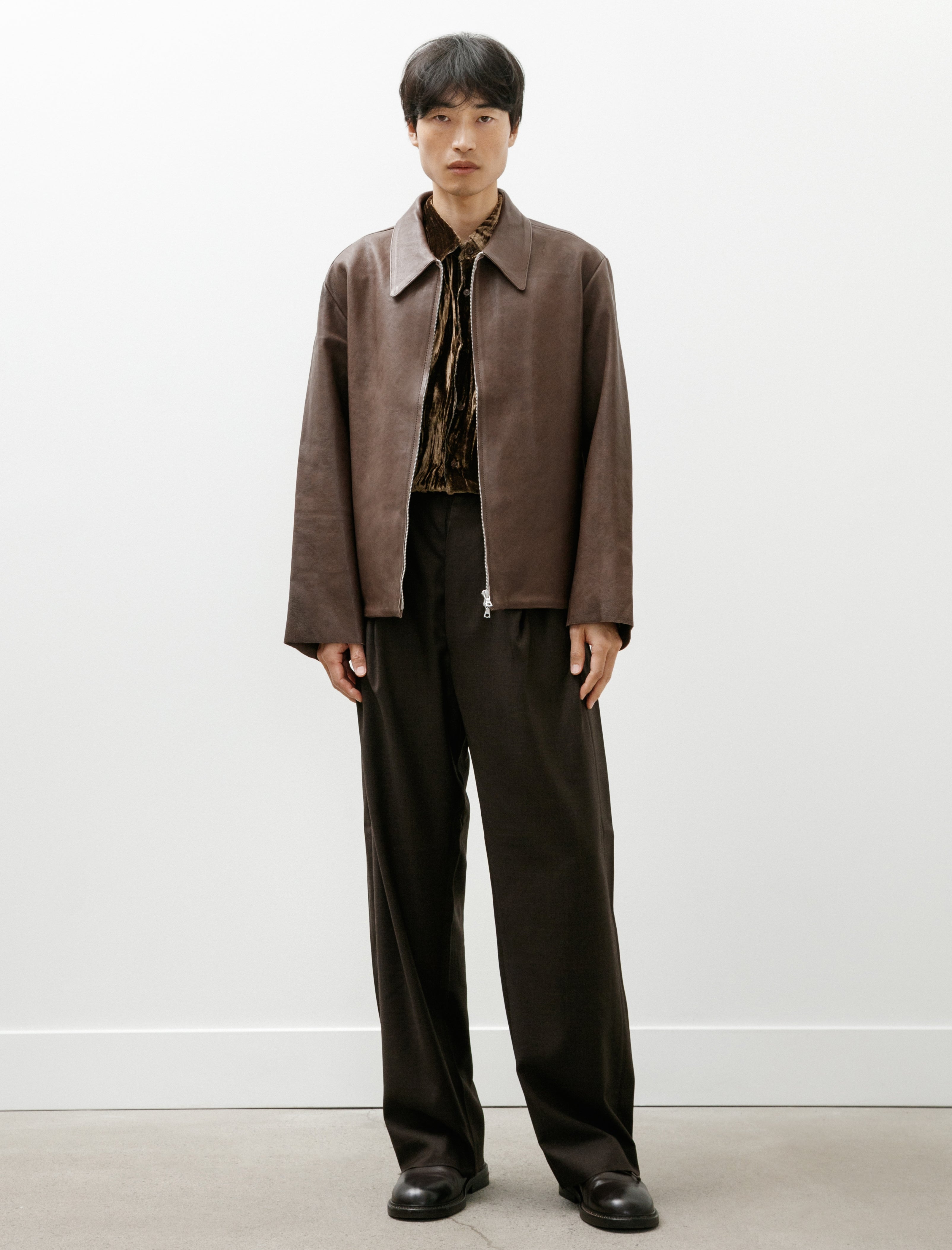 Gabriela Coll No.343 Fine Wool Pleated Trousers Brown