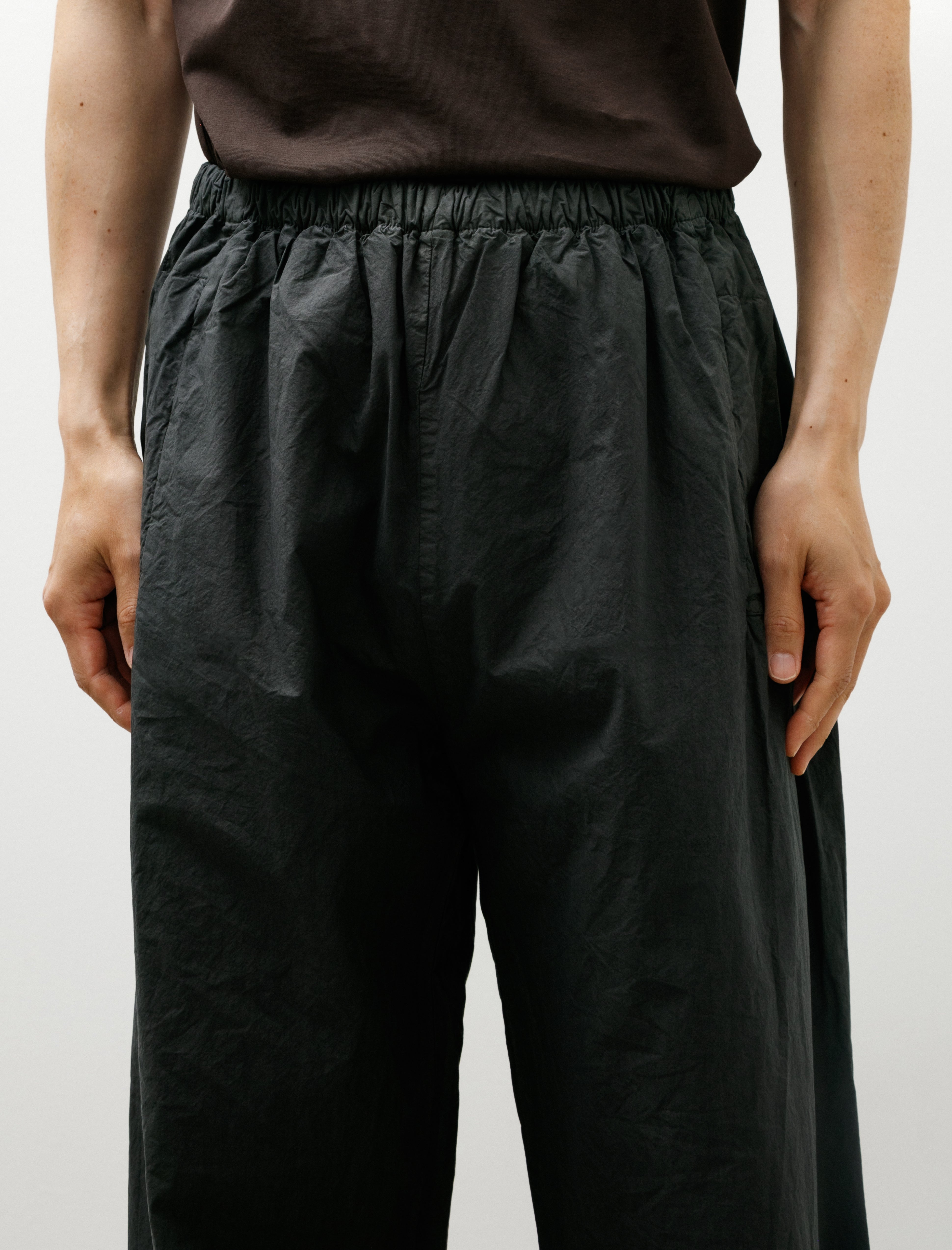 Gabriela Coll No.287 Poplin Double Flap Pocket Trousers Black