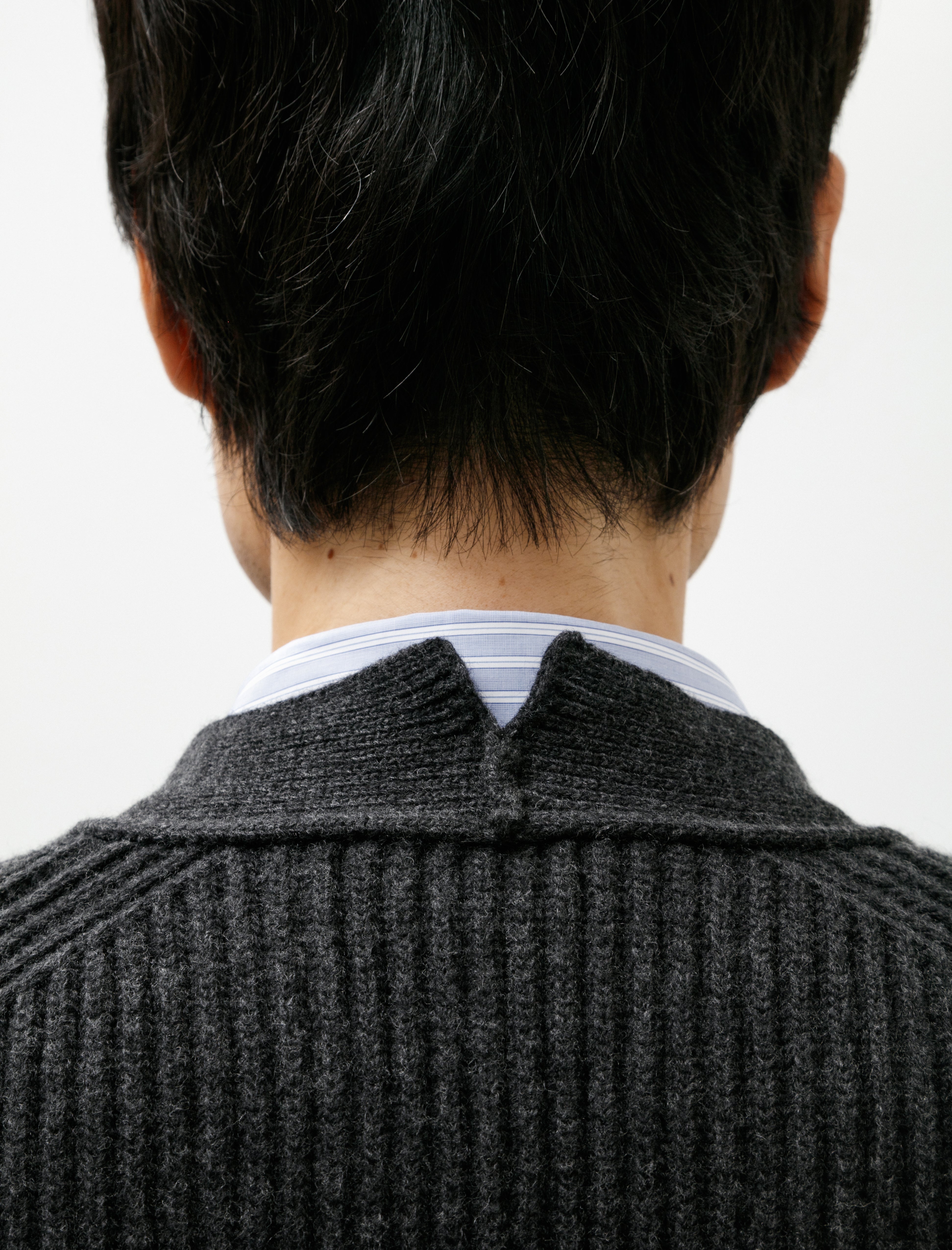 Salon C. Lundman Ribbed Cardigan Wool Cashmere Grey