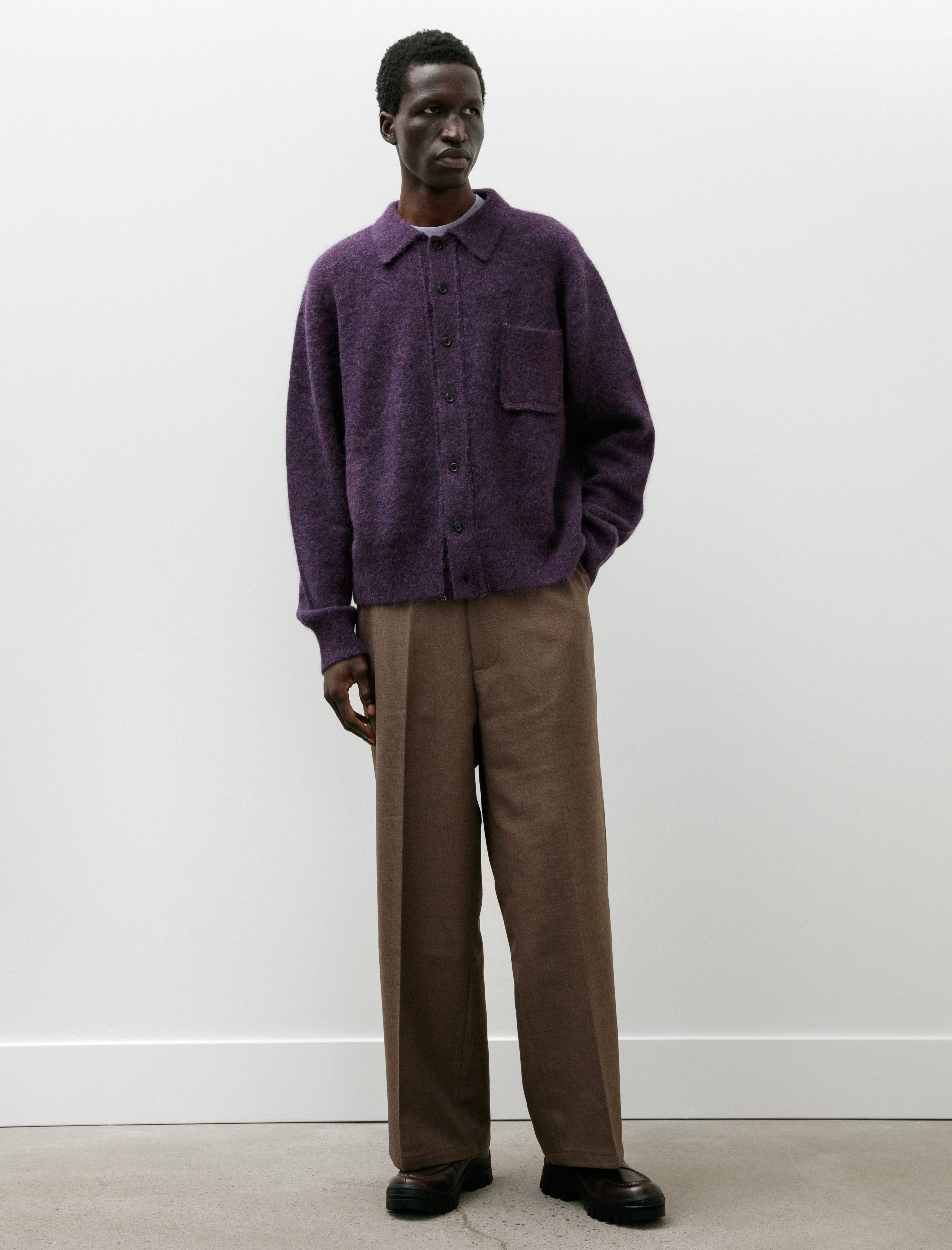 Camiel Fortgens Straight Slack Poly Wool Twill Brown