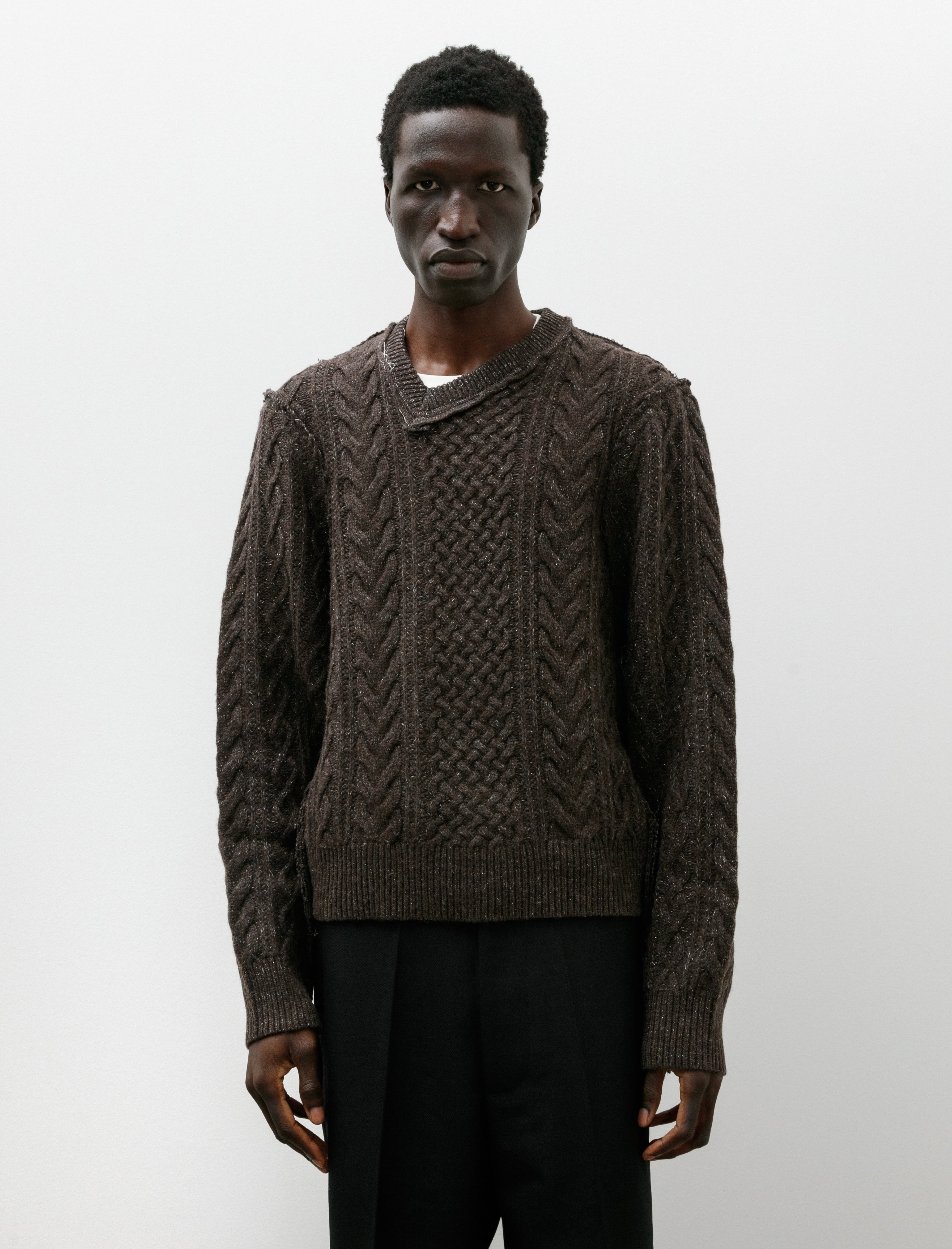 Camiel Fortgens Frankenstein Cable Knit Natural Brown Glitter