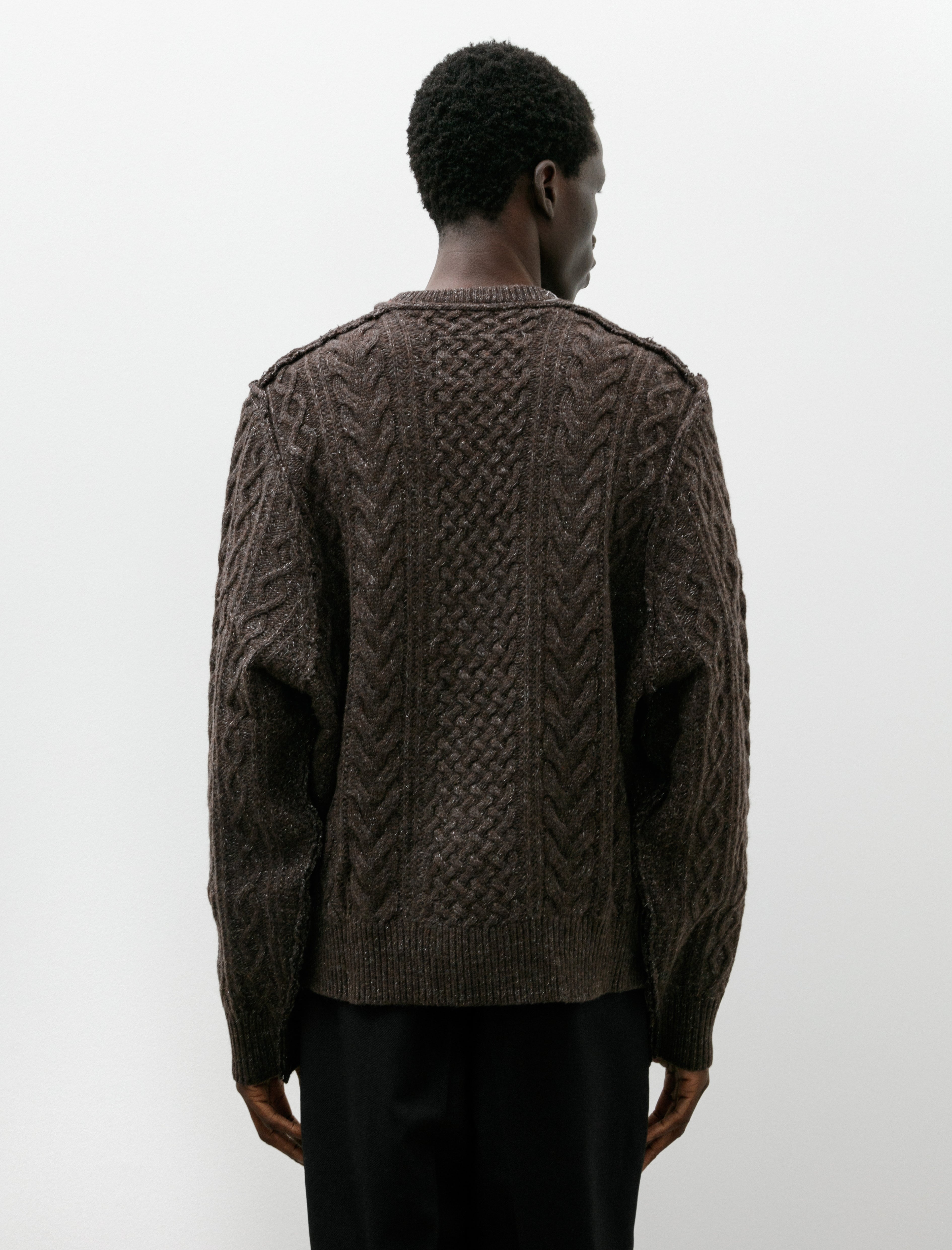 Camiel Fortgens Frankenstein Cable Knit Natural Brown Glitter