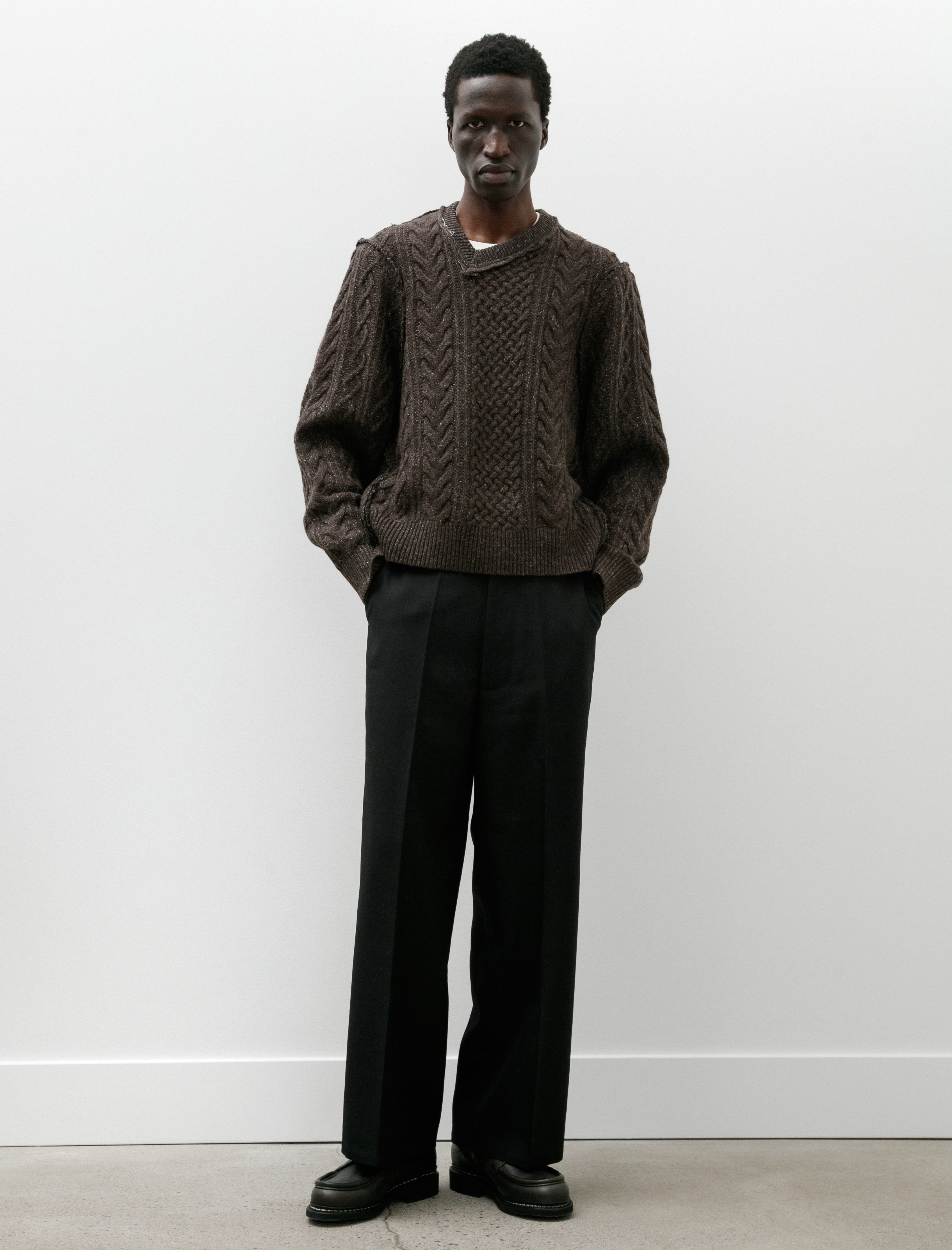 Camiel Fortgens Straight Slack Poly Wool Twill Black