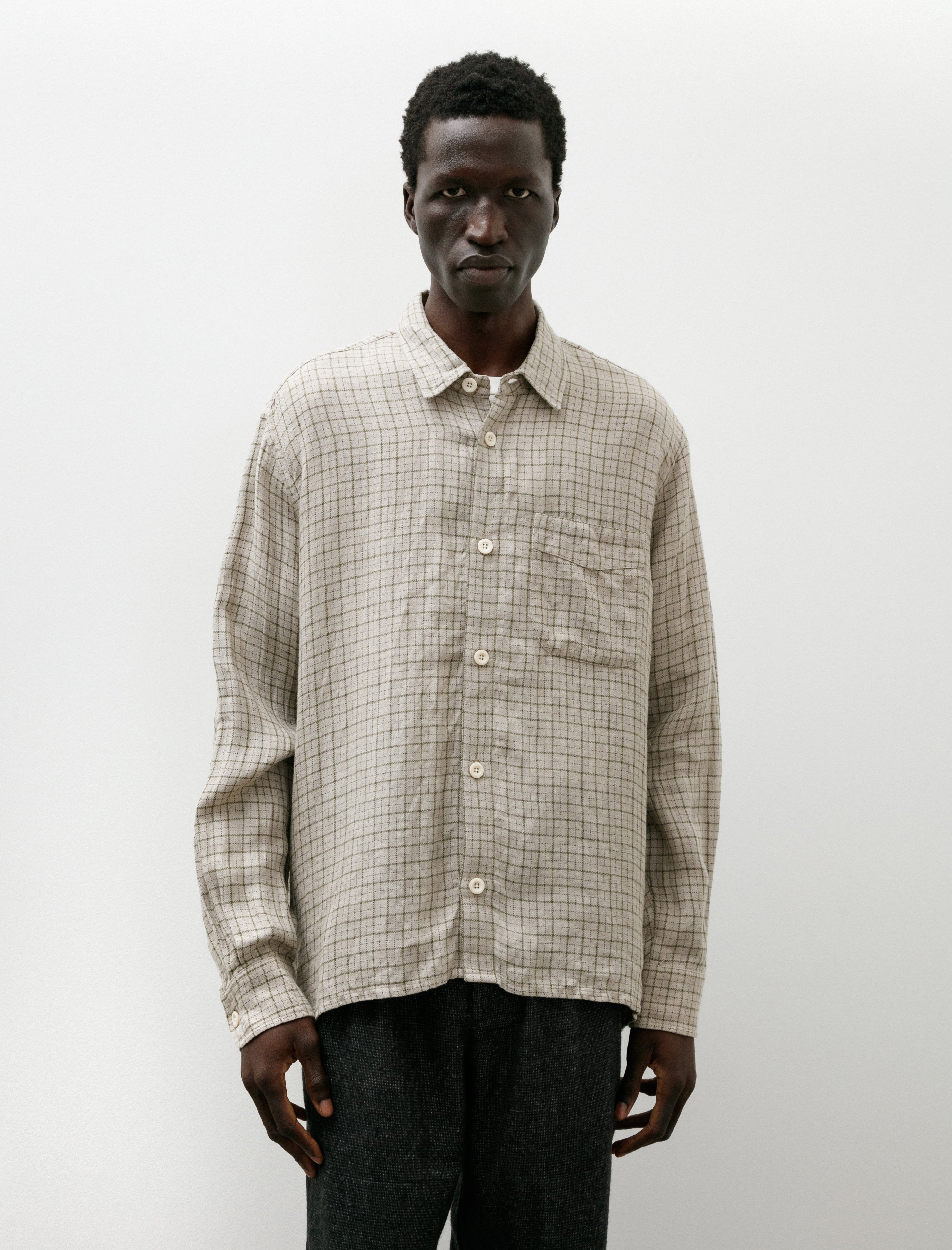 Conkers Relaxed Farmer Shirt Linen Spore