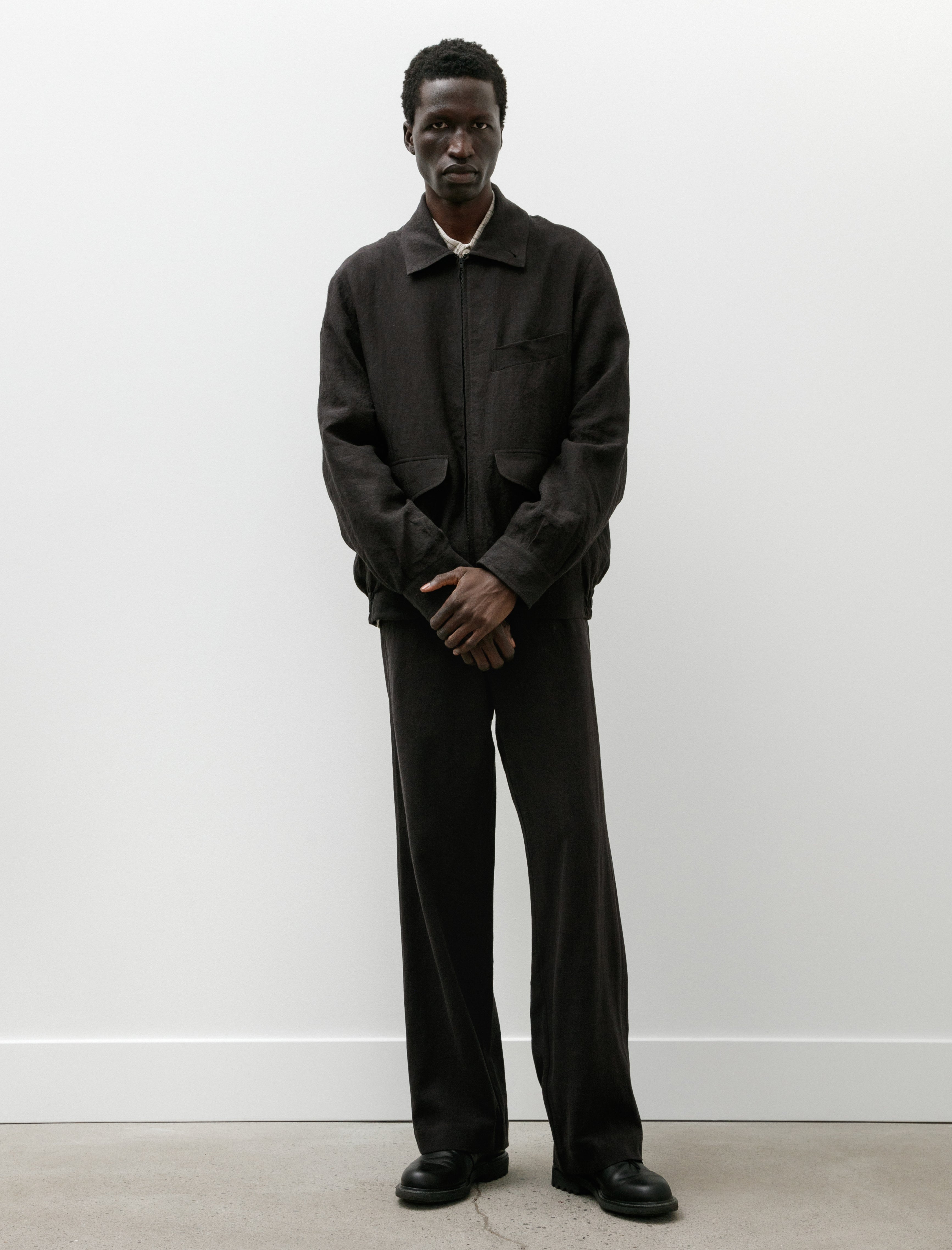 Conkers Tavern Trouser Ramie Cotton Charcoal