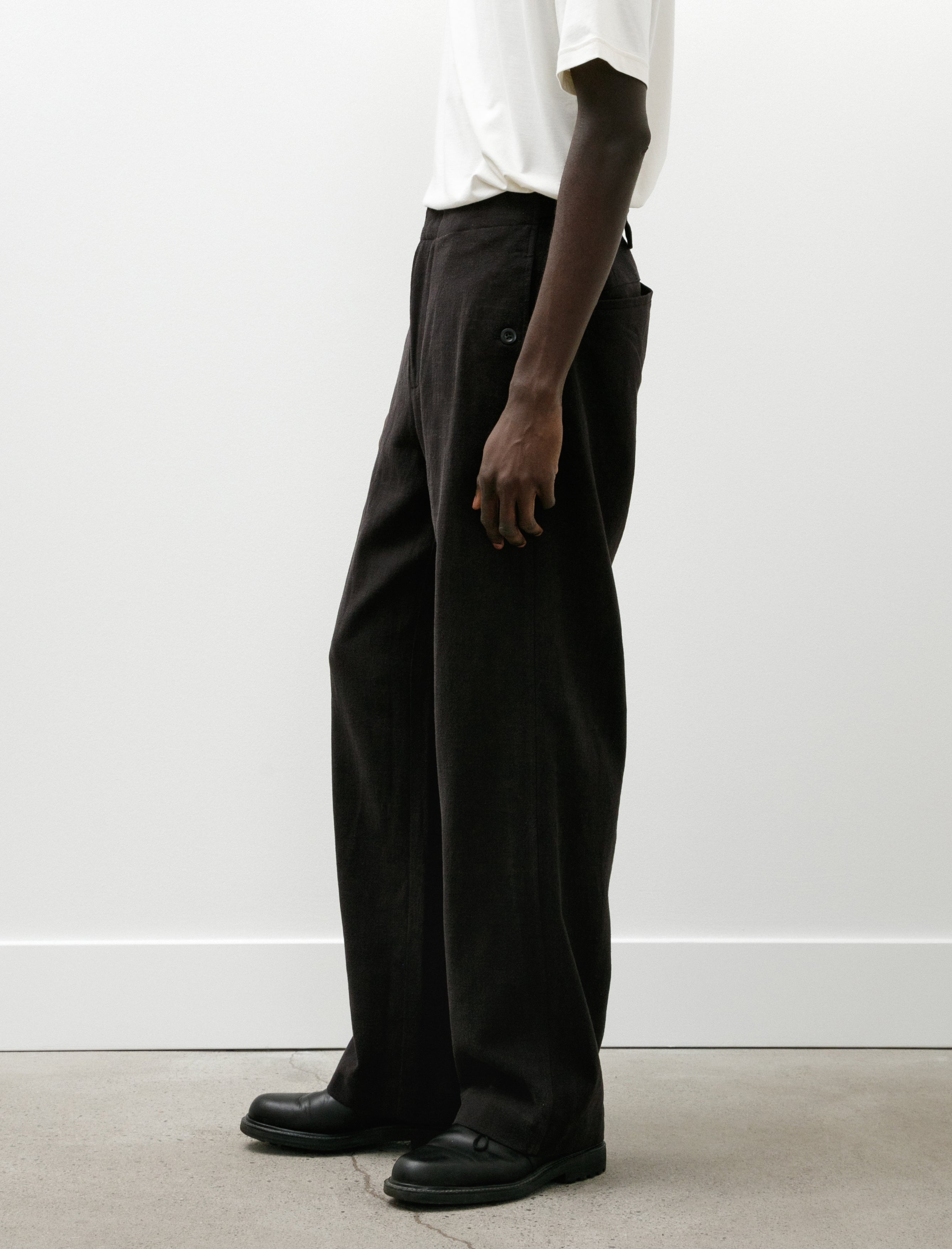 Conkers Tavern Trouser Ramie Cotton Charcoal