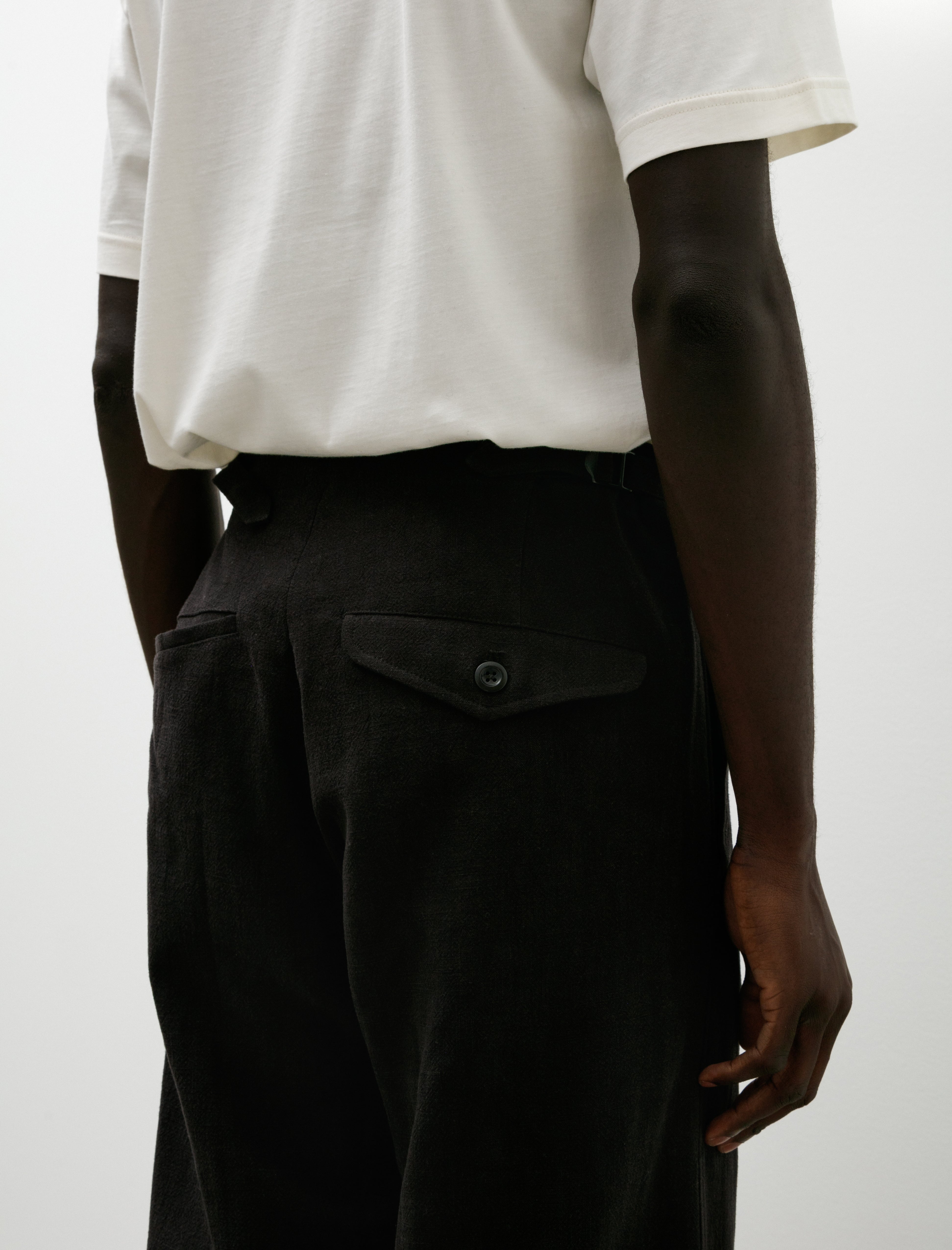 Conkers Tavern Trouser Ramie Cotton Charcoal