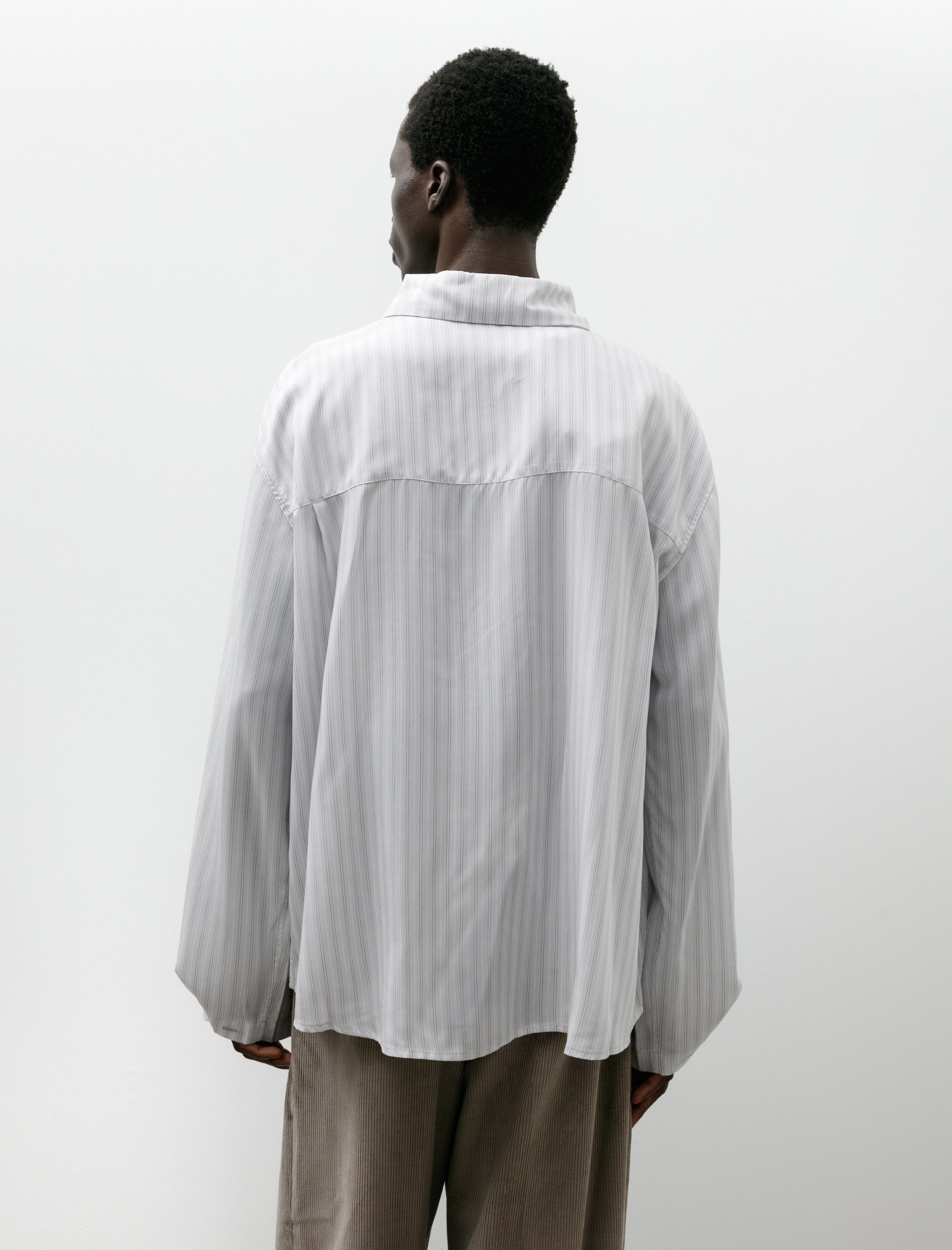 Lea Boberg LB-14-SC Shirt Tencel Dusty Red Blue Stripe