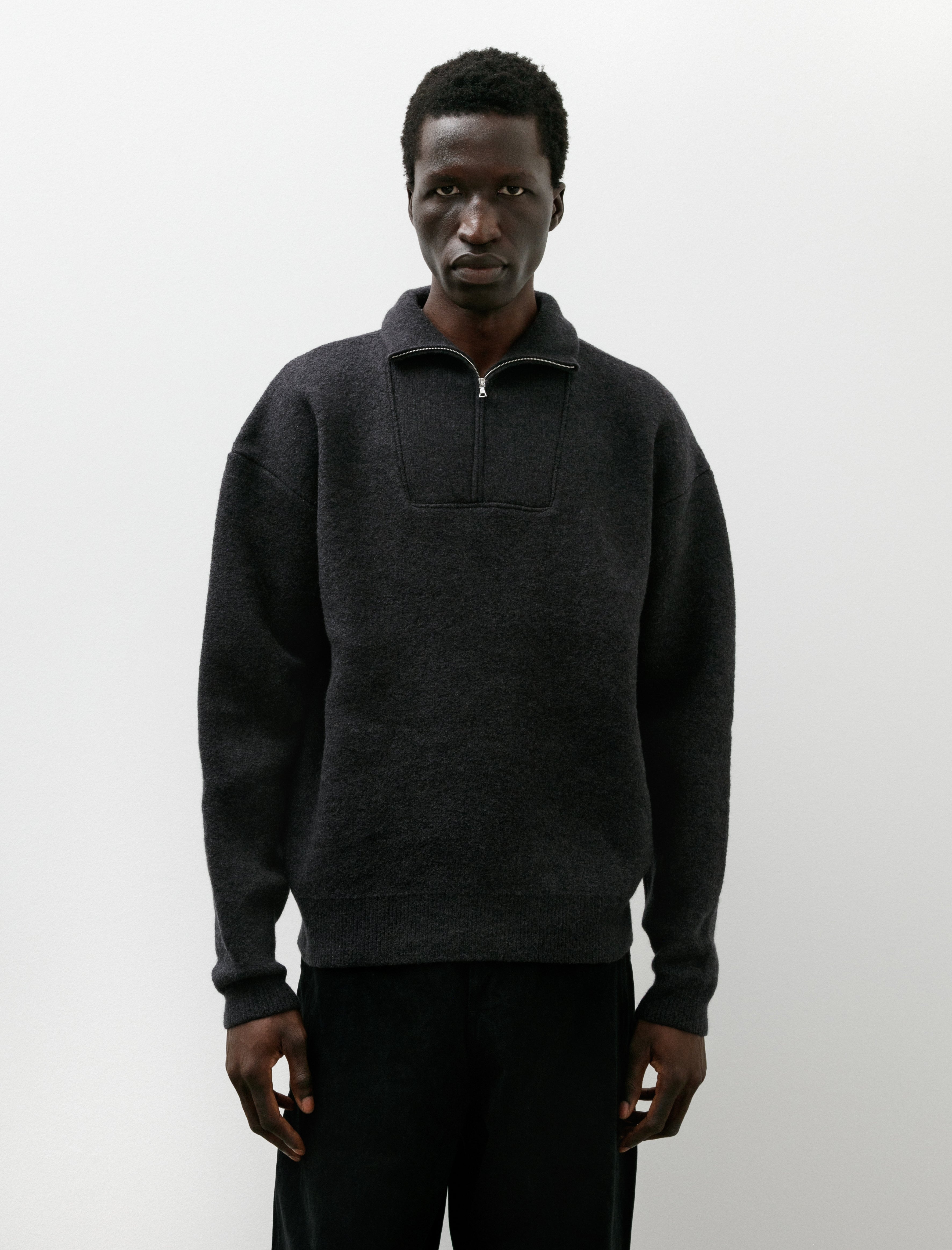 Arpenteur Cam Sweater Felted Wool Charcoal