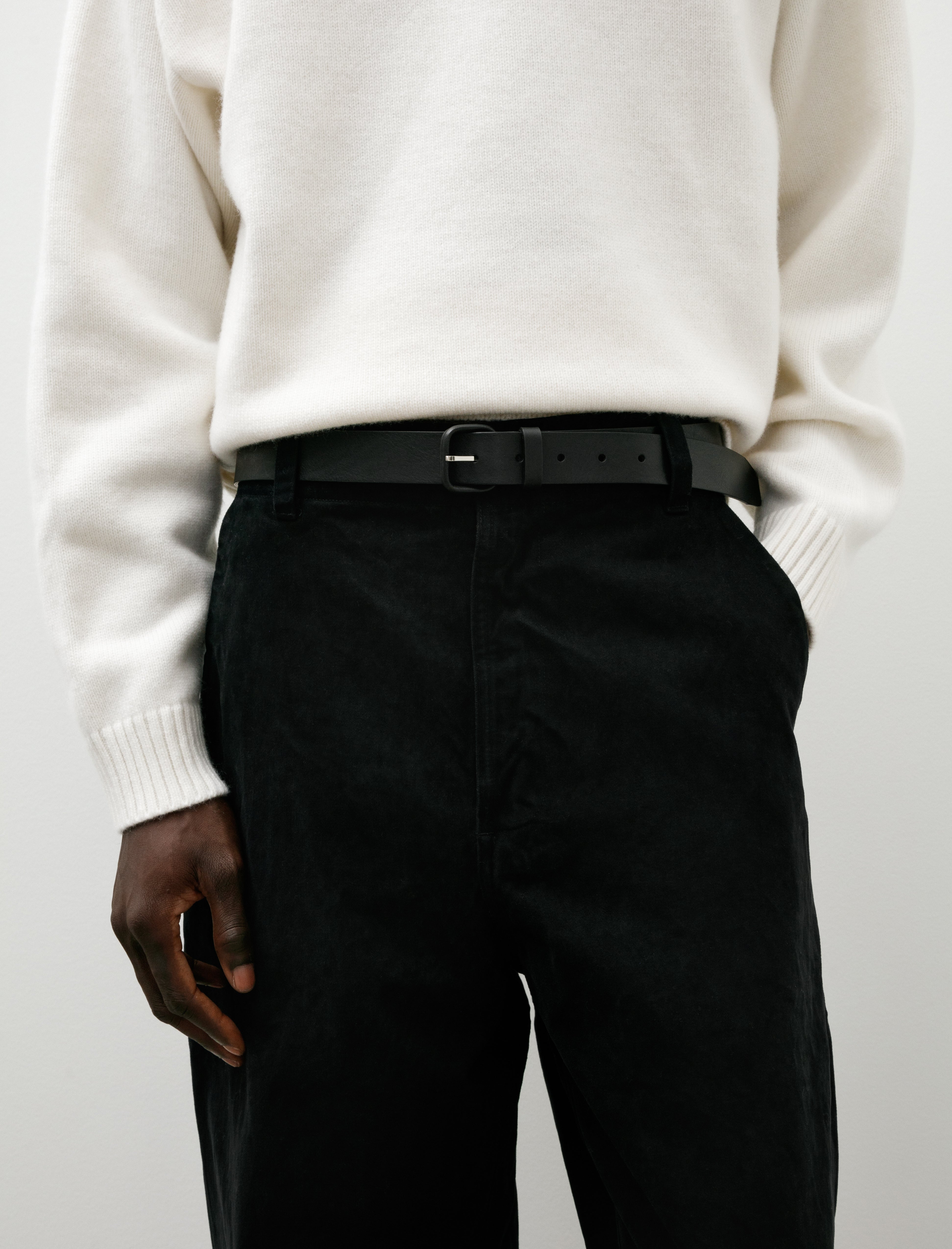 Arpenteur Logic Veg Tanned Leather Belt Black