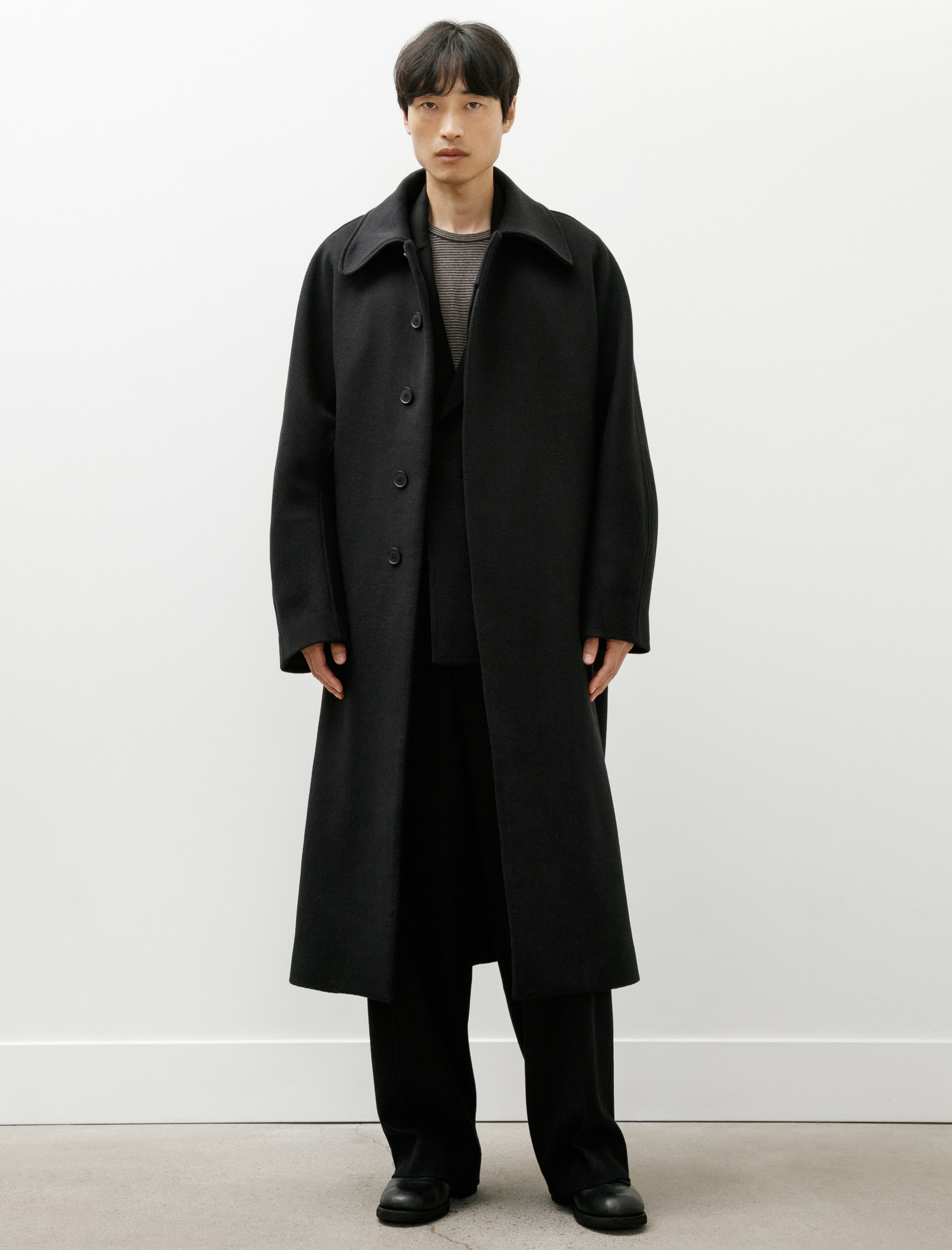 Lea Boberg LB-21A-TP Coat Brushed Wool Cashmere Silk Black
