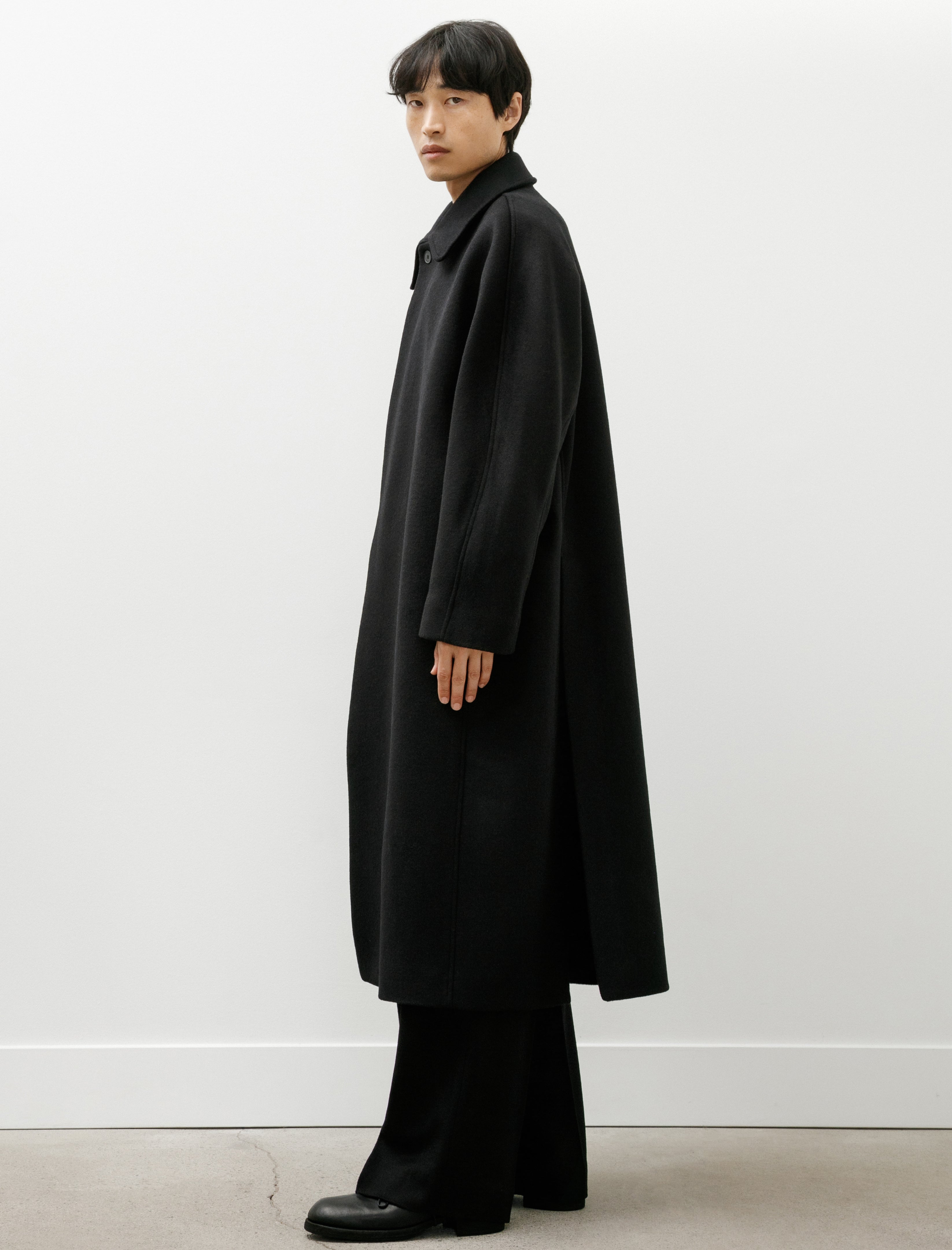 Lea Boberg LB-21A-TP Coat Brushed Wool Cashmere Silk Black