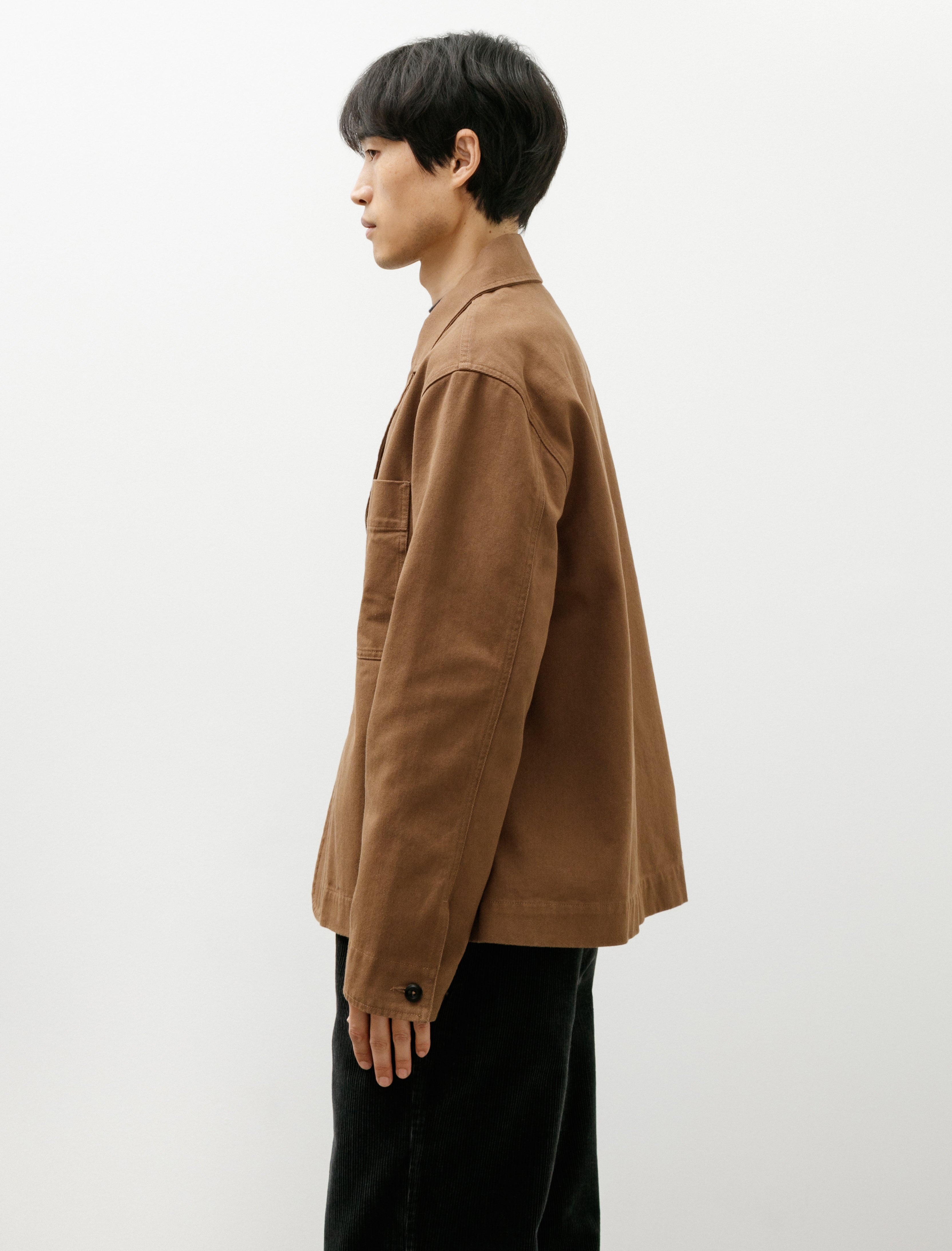 Margaret Howell MHL Minimal Blazer Raised Cotton Drill Tobacco