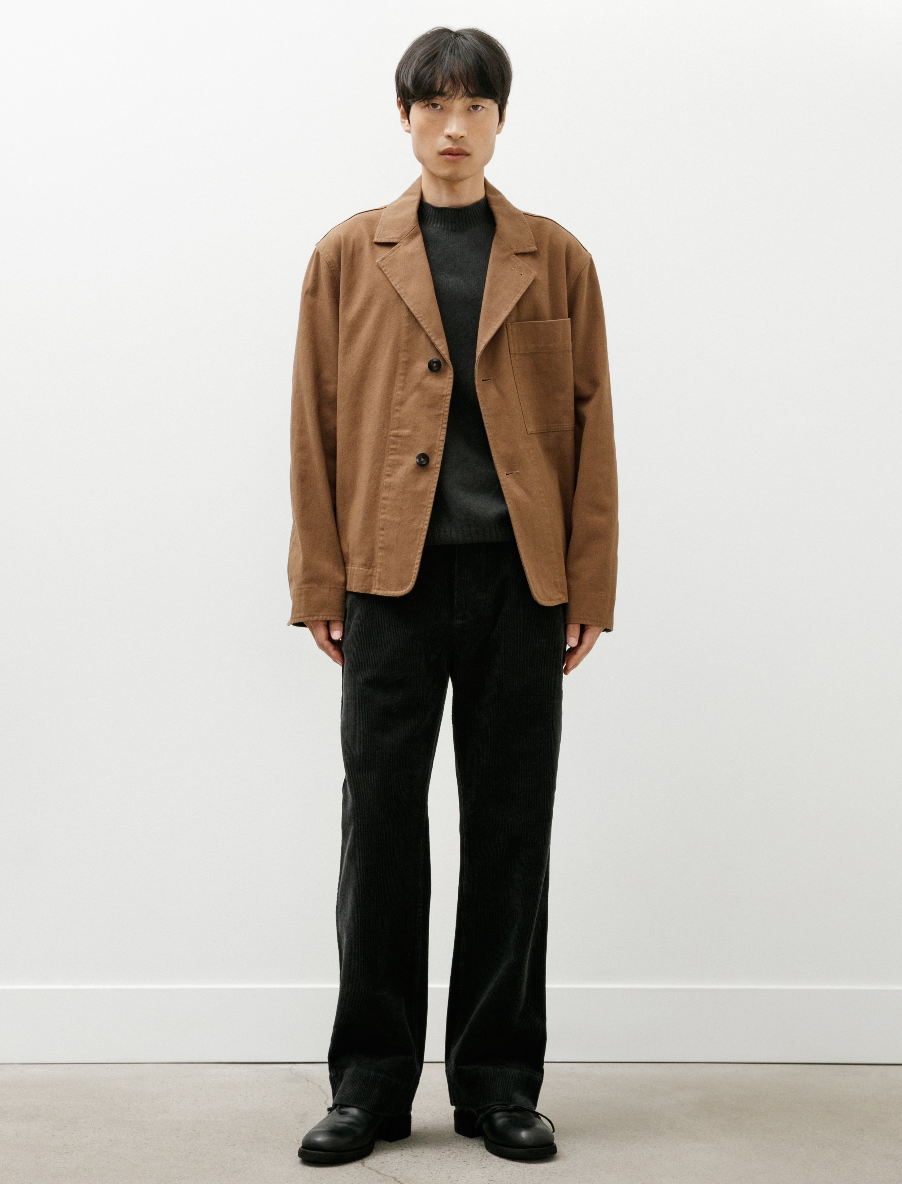 MHL Simple Trousers 8 Wale Cotton Corduroy Slate