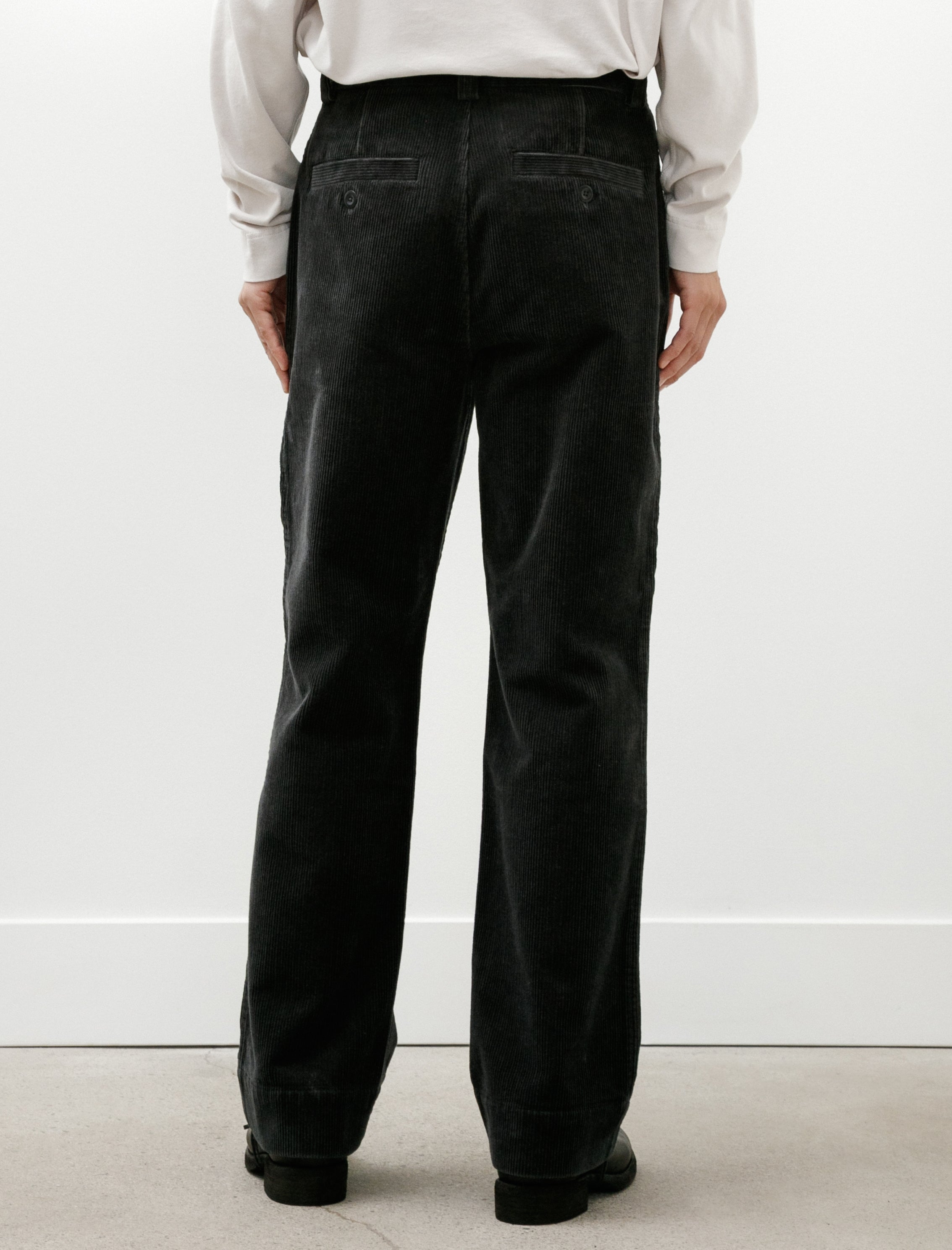 MHL Simple Trousers 8 Wale Cotton Corduroy Slate