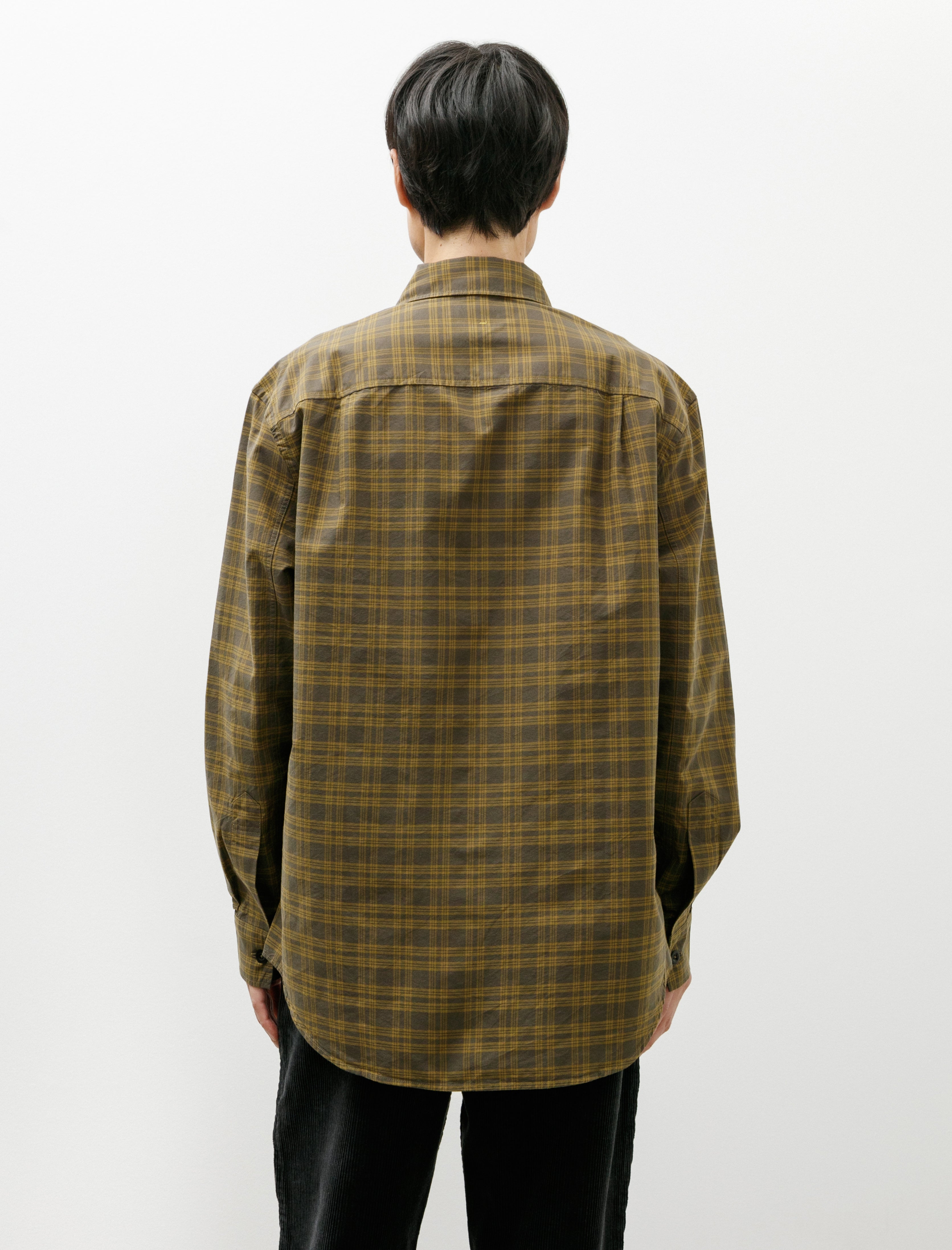 MHL Basic Shirt Tonal Cotton Check Khaki Cumin