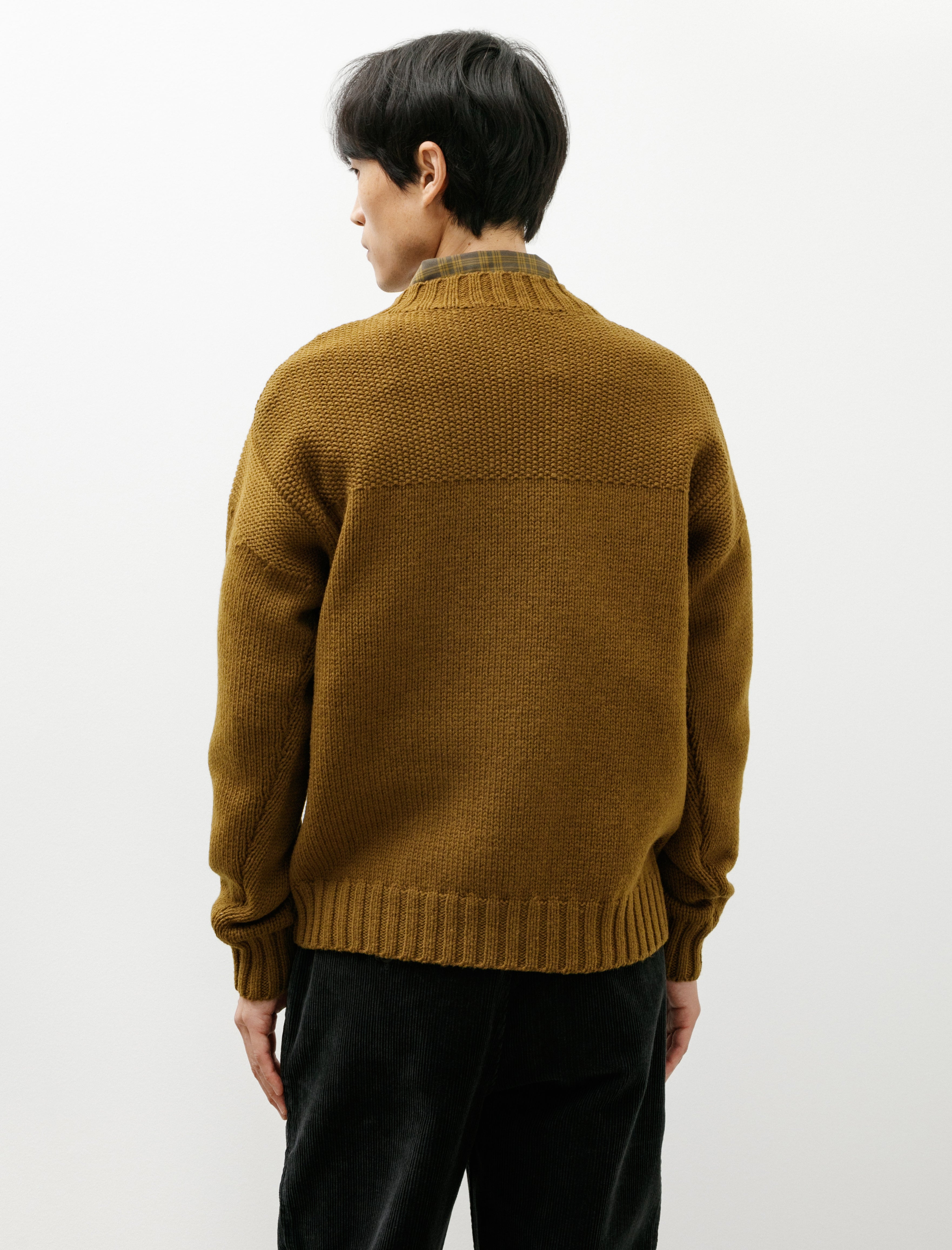 Margaret Howell Fishermans Jumper Soft Wool Ochre