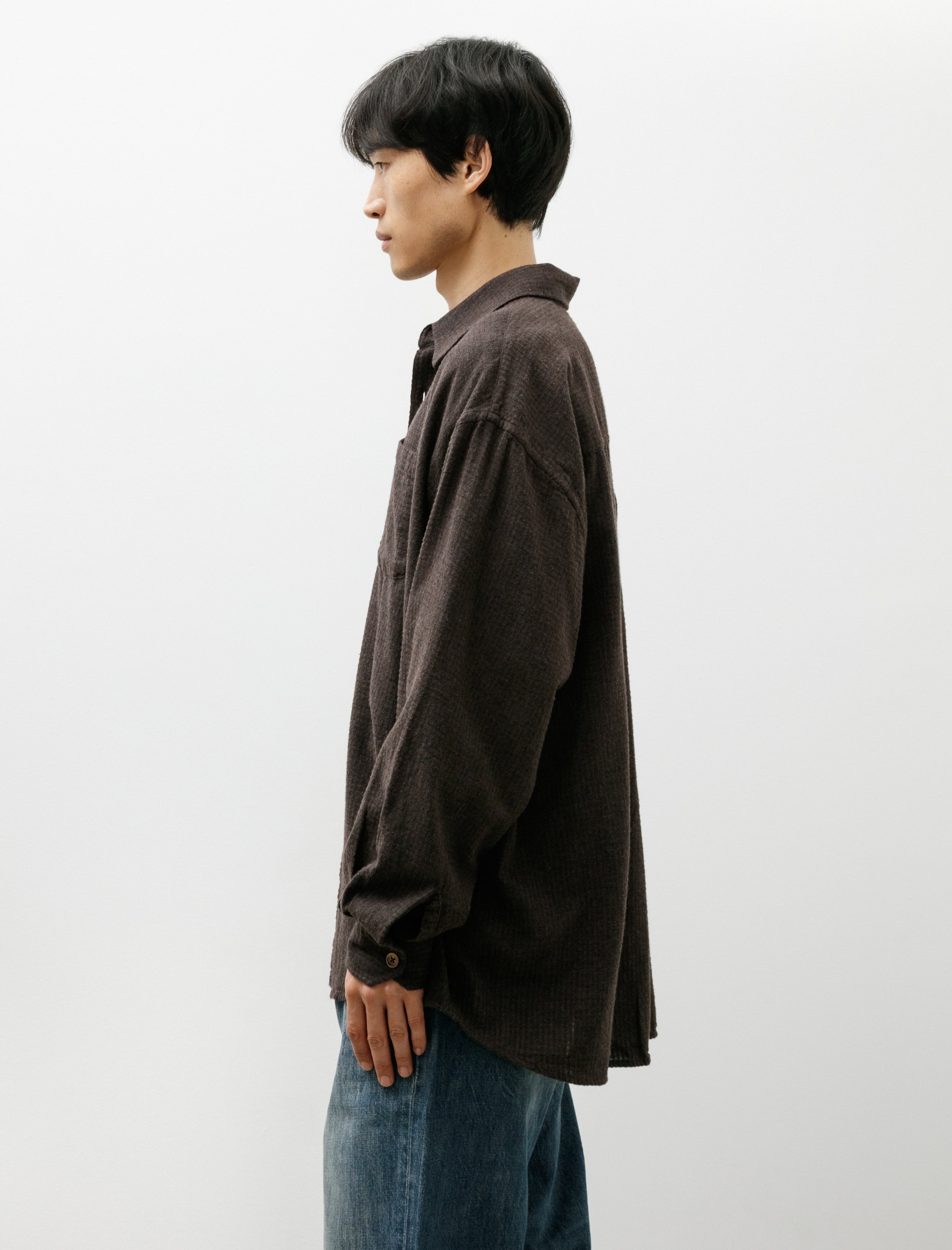 Our Legacy Borrowed Shirt Truffle Check Grid Cloth