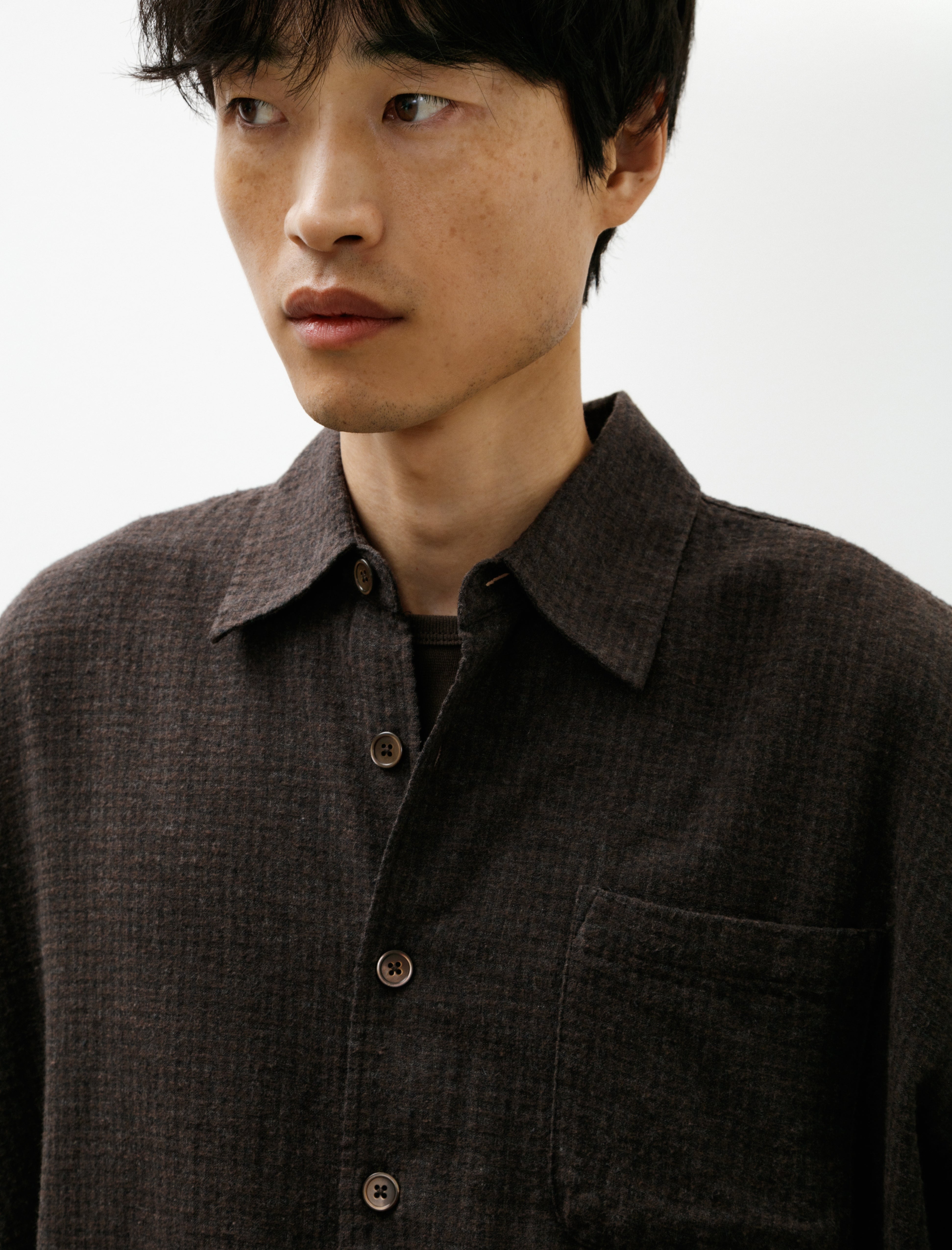 Our Legacy Borrowed Shirt Truffle Check Grid Cloth