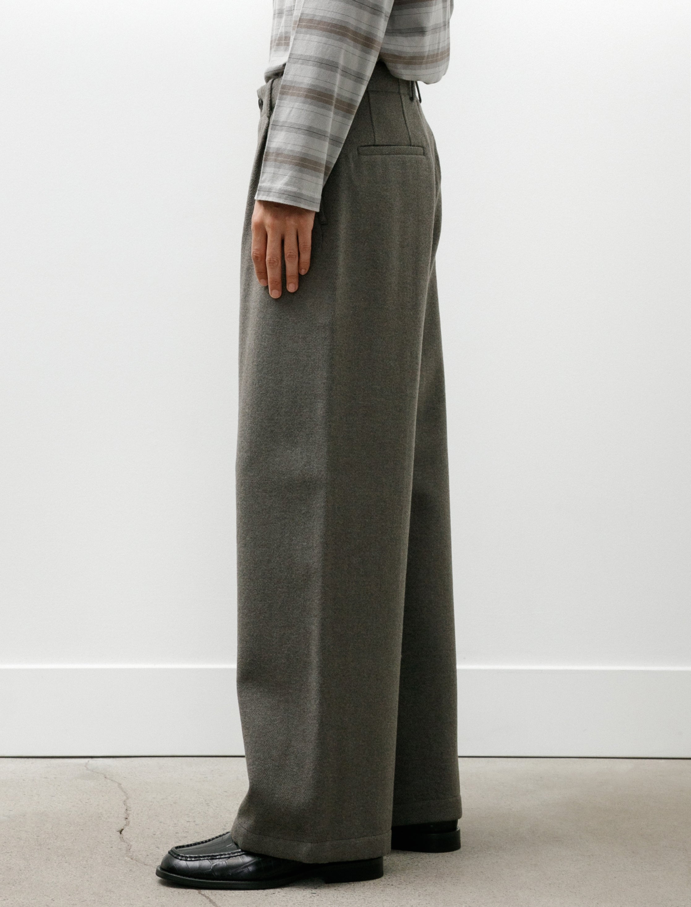 Our Legacy Bridge Chino Night Pine Fishbone Bound Wool