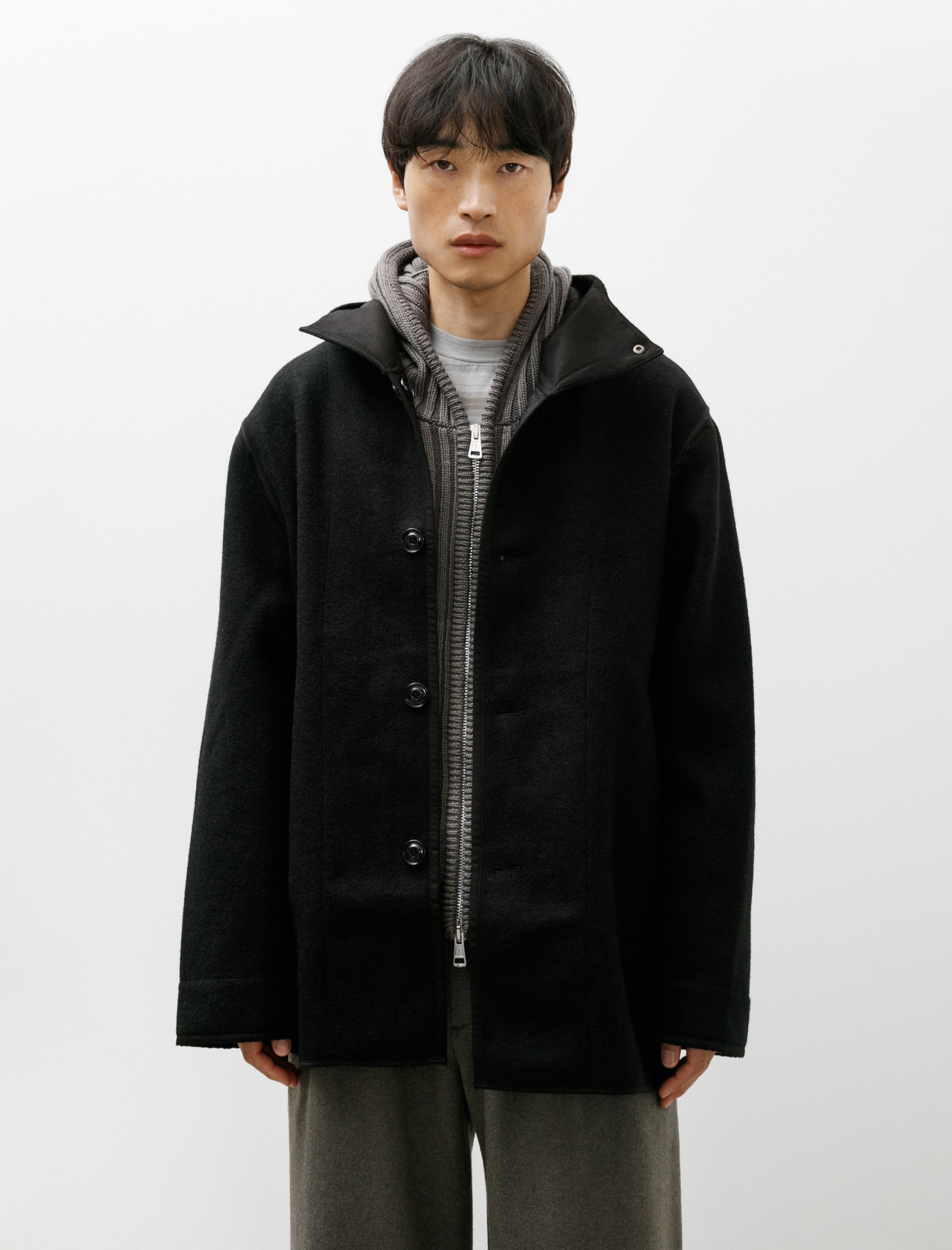 Our Legacy Liner Jacket Black Stamped Wool