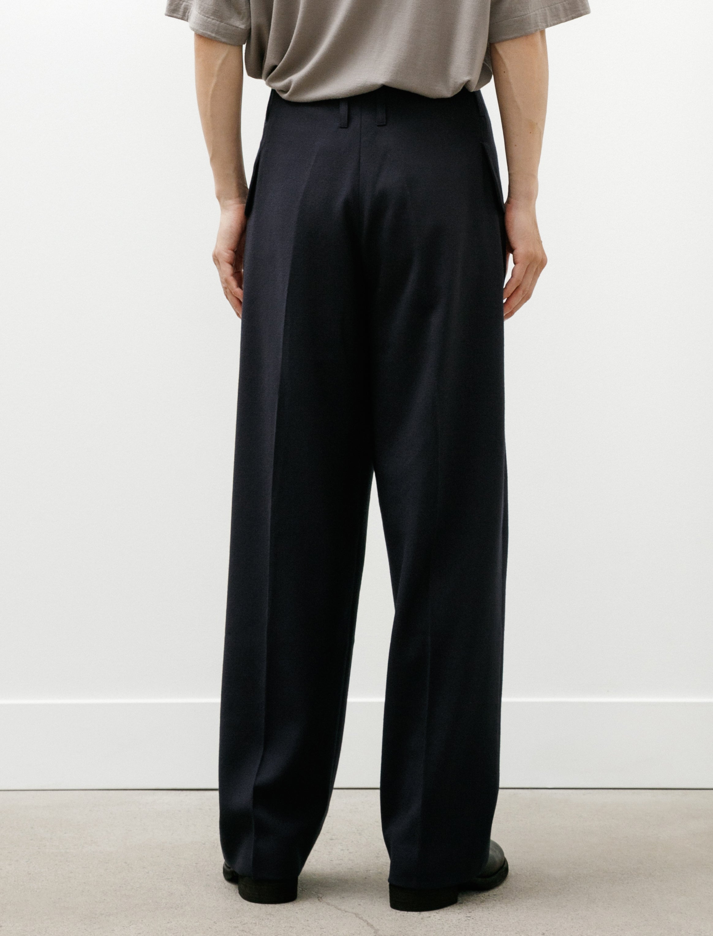 Lea Boberg LB-4B-FP Trousers British Wool Crepe Navy