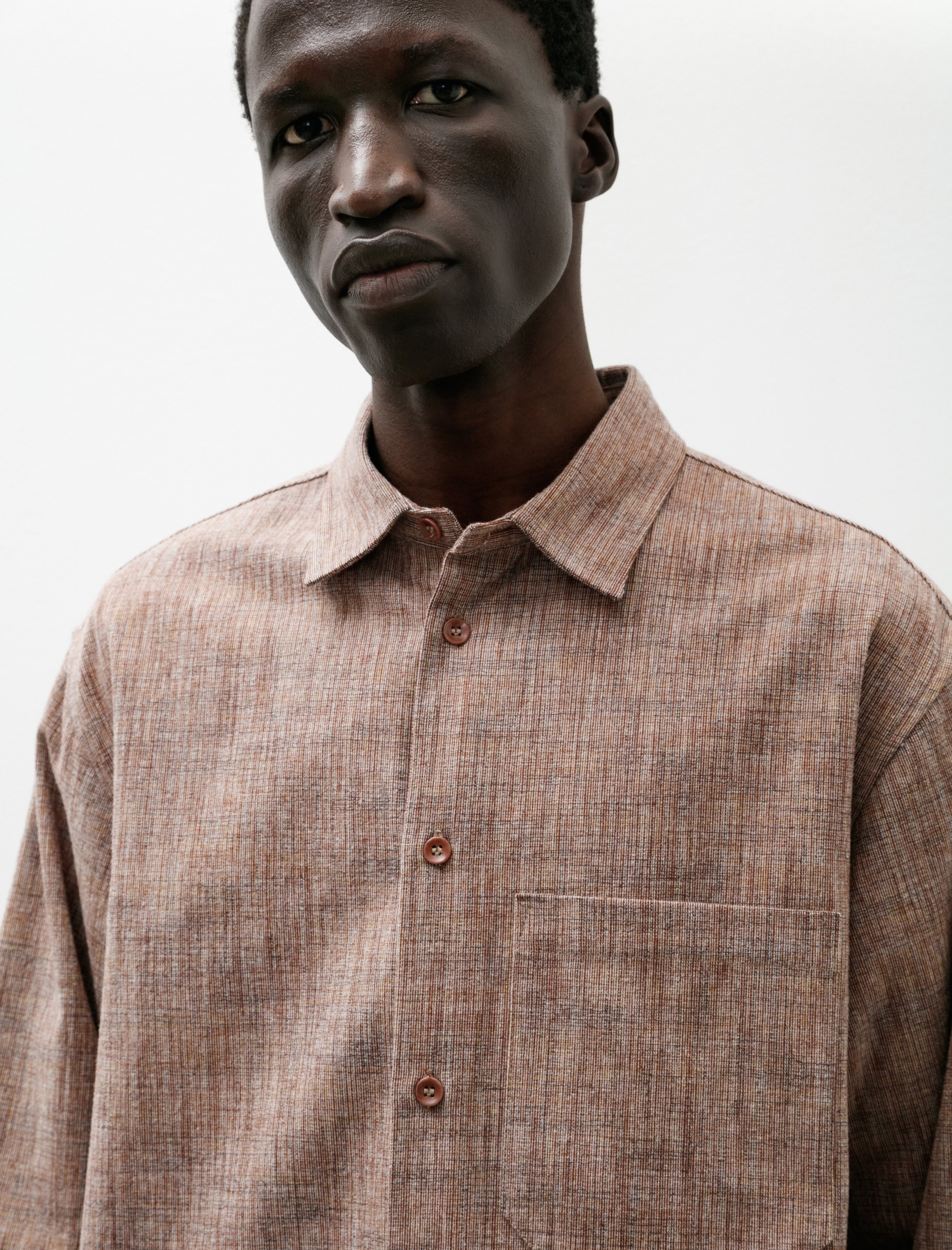 Alterior Ace Button Down Shirt Multi Colour Tweed