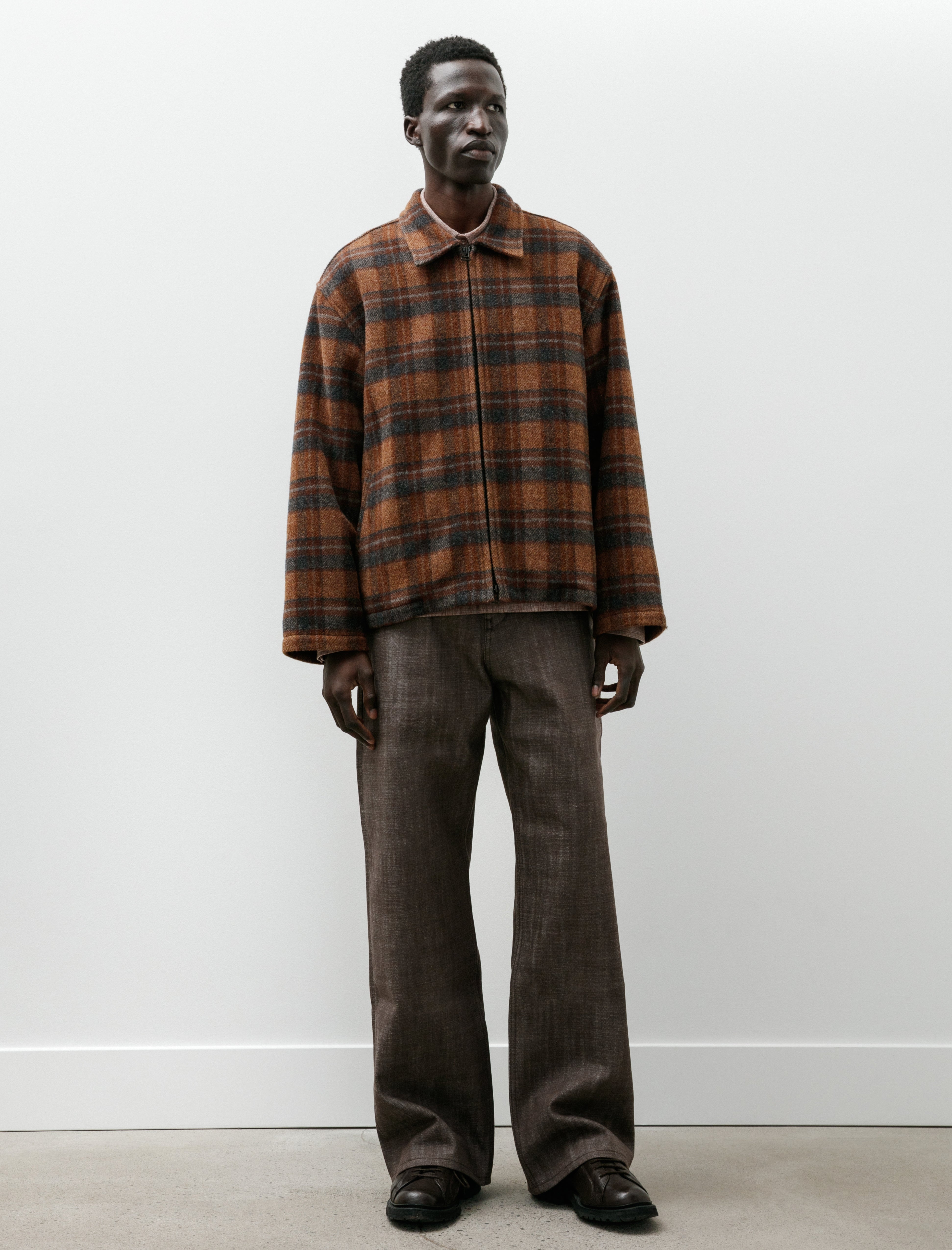 Alterior Wide Denim Selvedge Trouser Brown