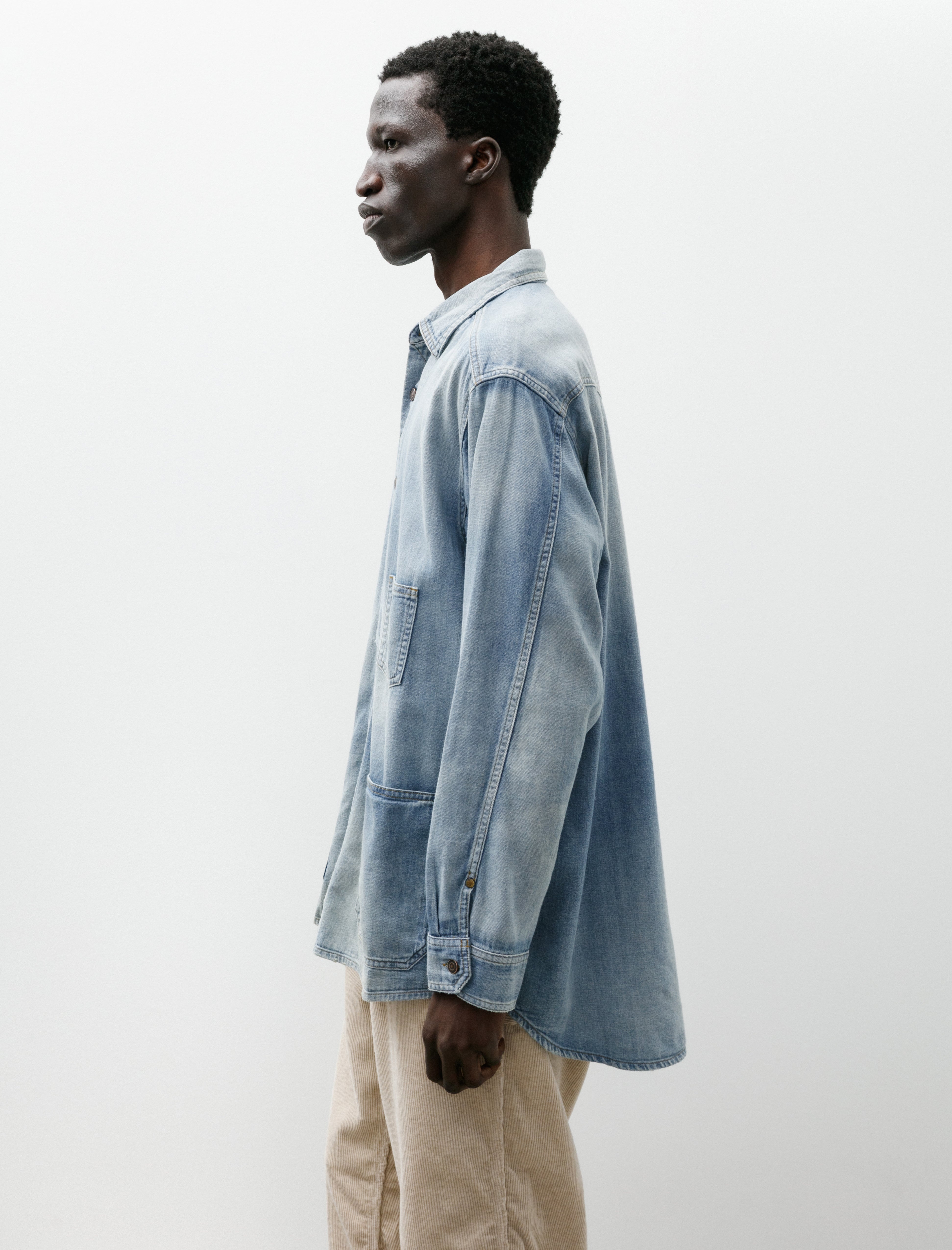 Maatee & Sons Denim Shirt Coverall Fade Indigo