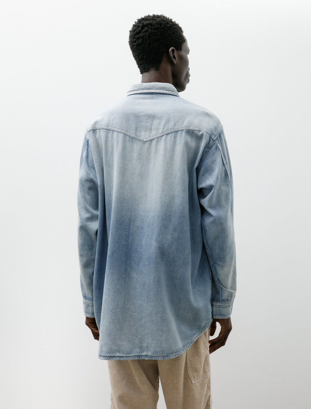 トップス MAATEE&SONS Ex. DENIM SHIRTS COVERALL Maatee & Sons Denim Shirt Coverall Fade Indigo – Neighbour