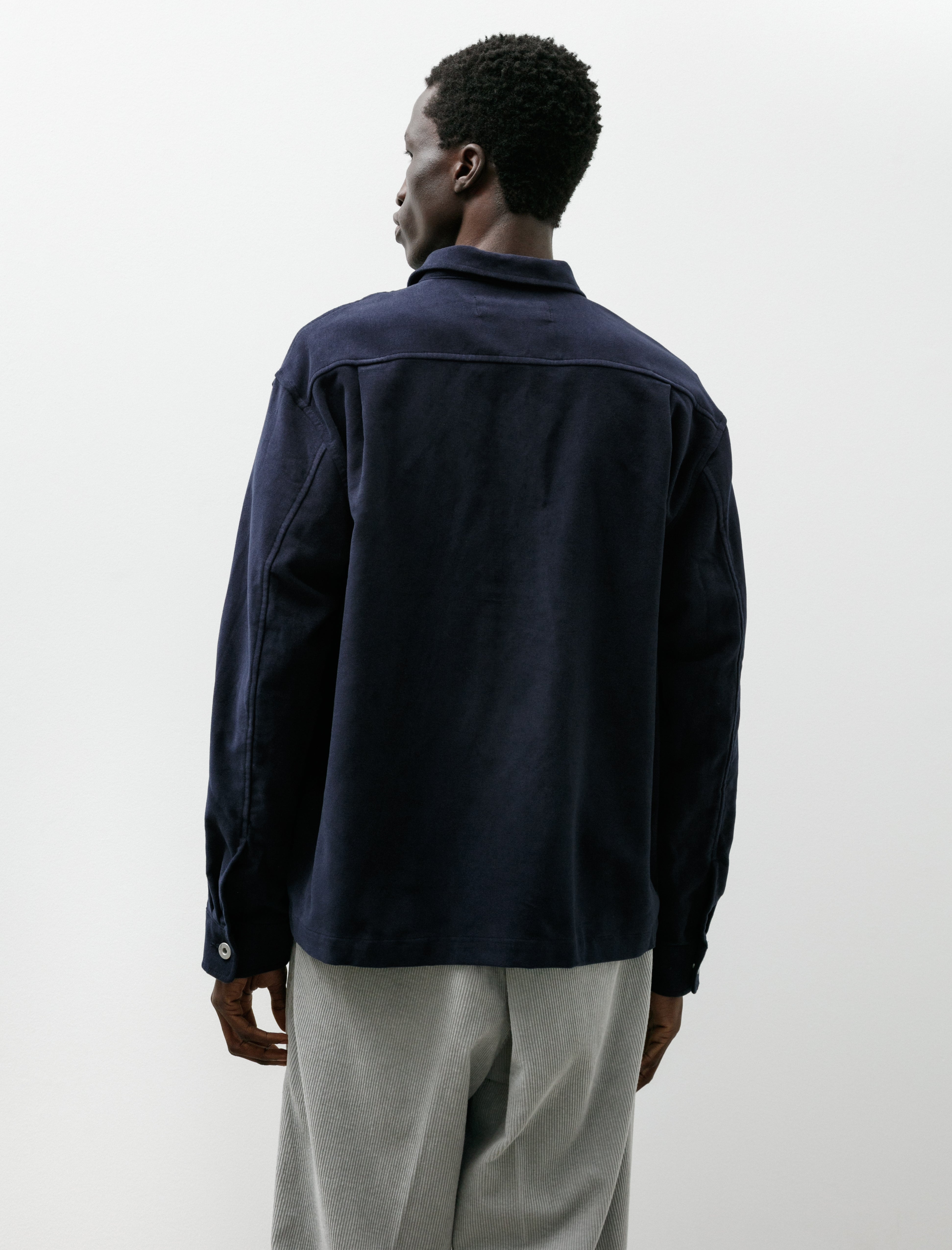 James Coward Travail Shirt Cotton Moleskin Navy
