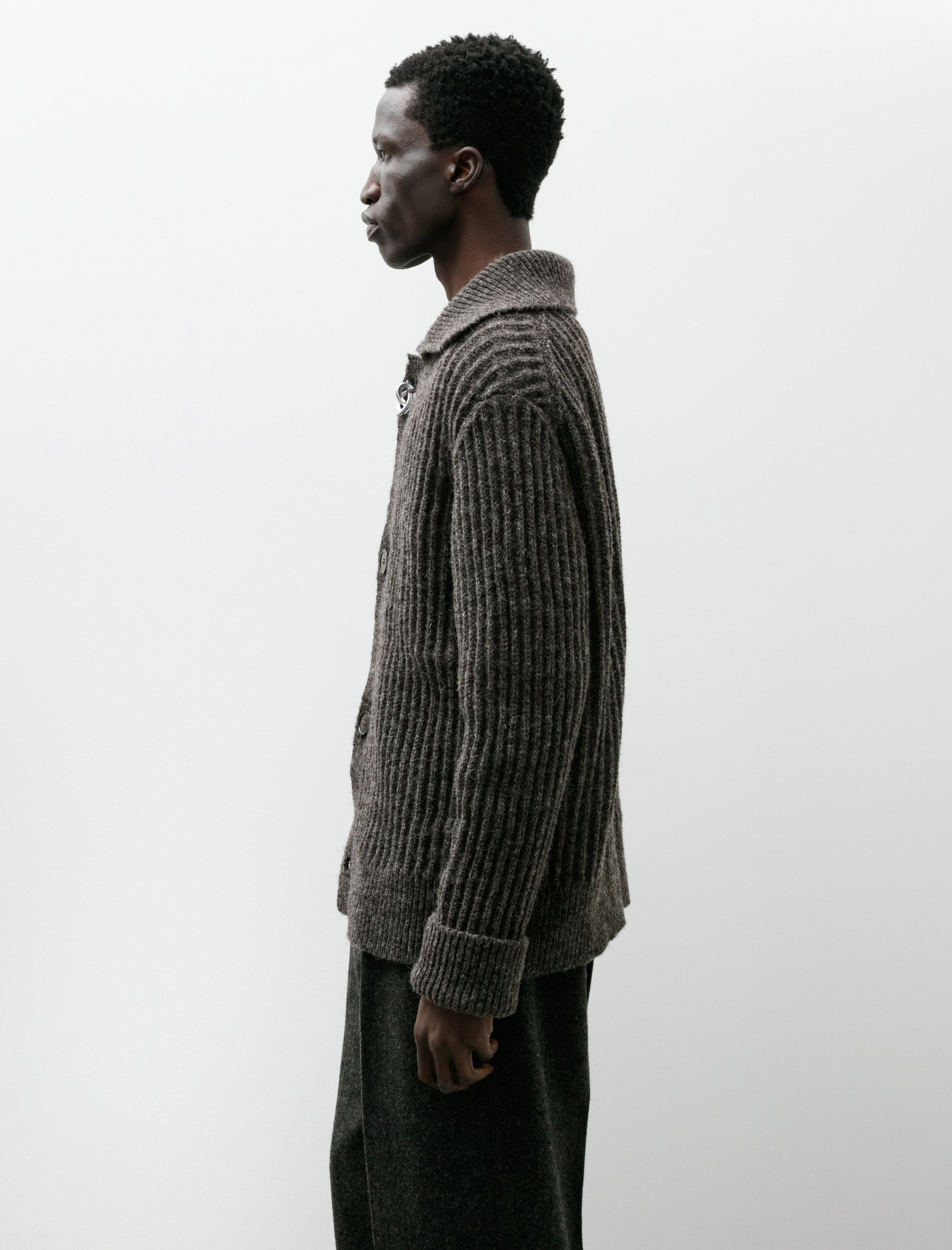 Cecile Tulkens Bomber Cardigan Long Dark Brown