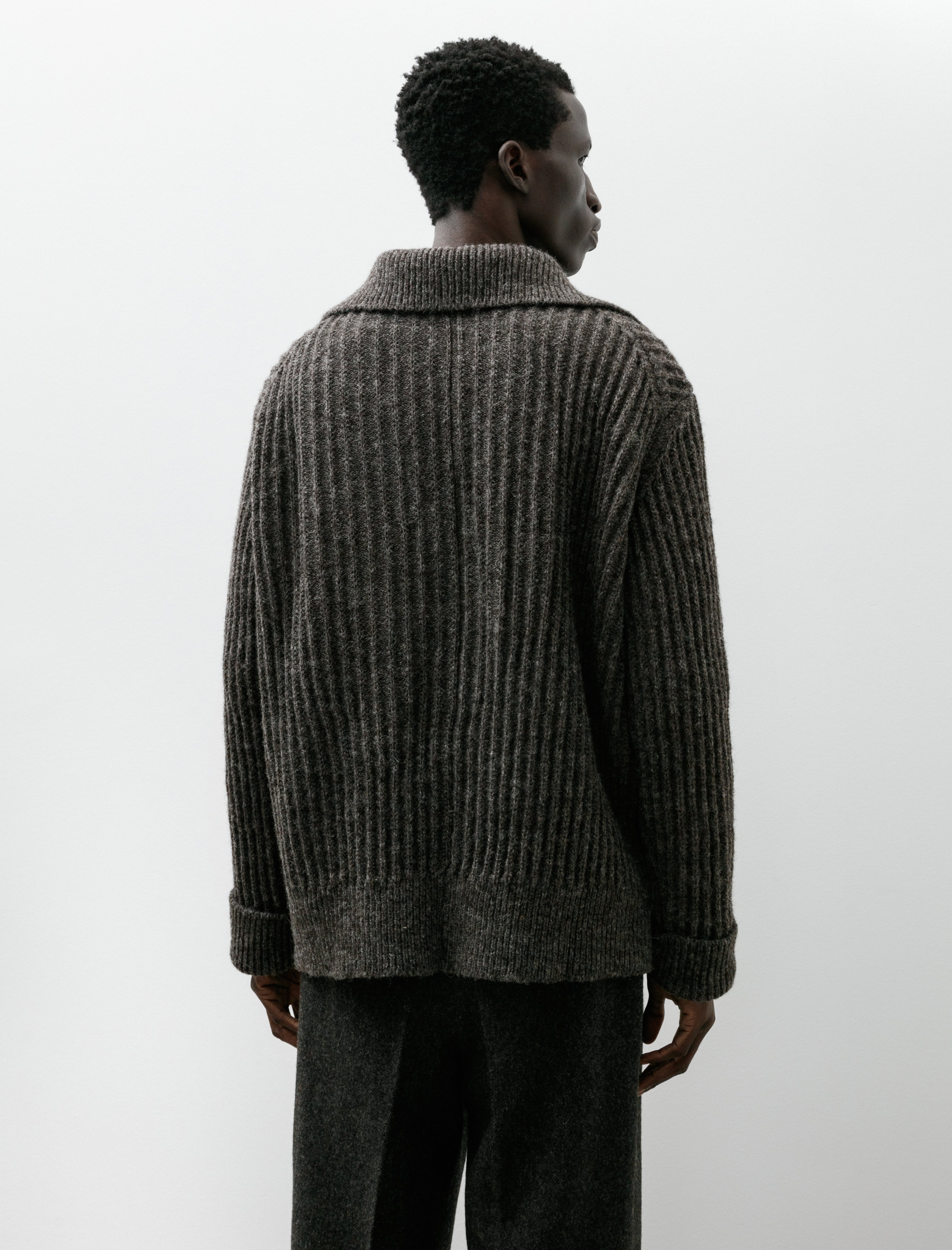 Cecile Tulkens Bomber Cardigan Long Dark Brown