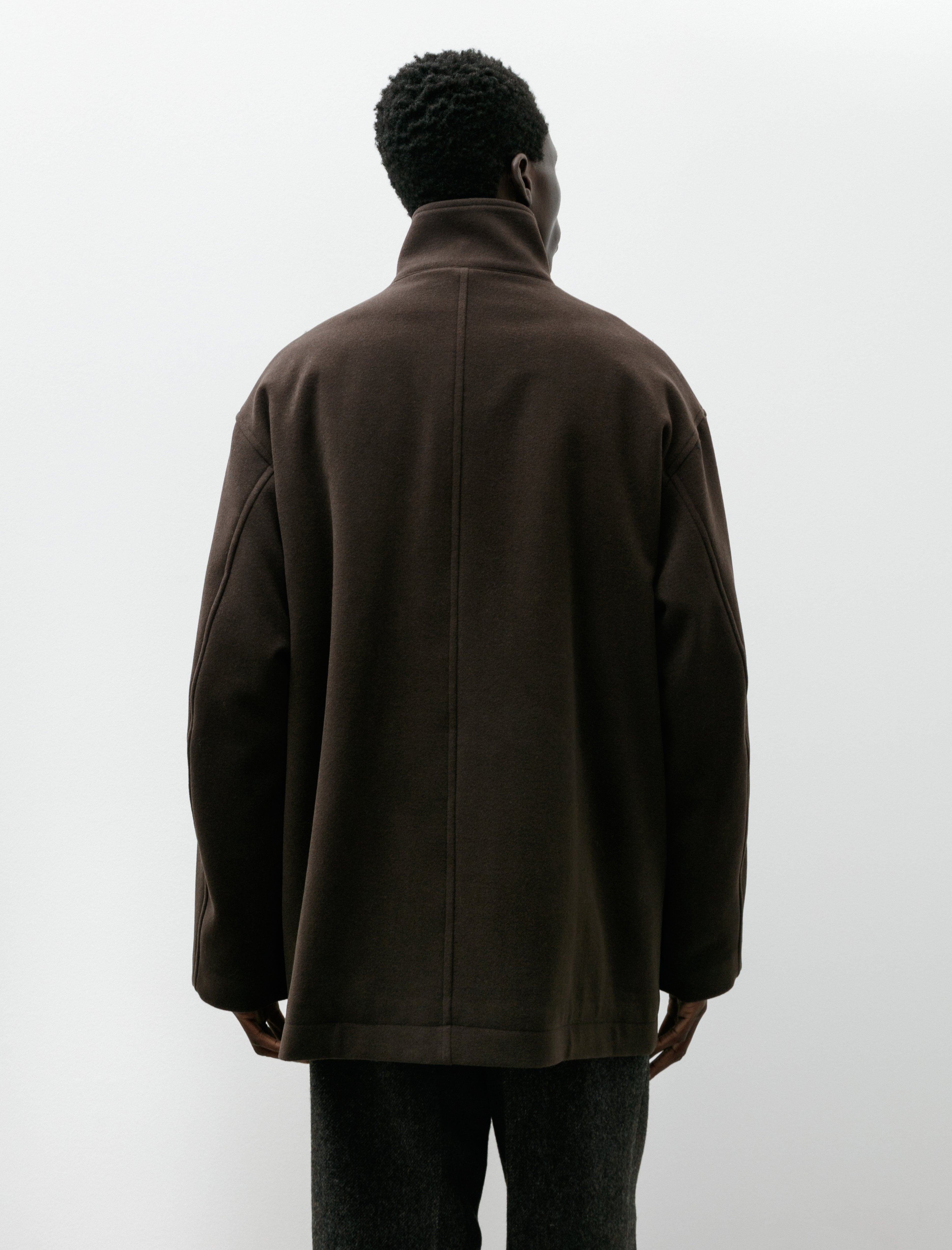 Ernie Palo Melton Half Duffle Coat Brown