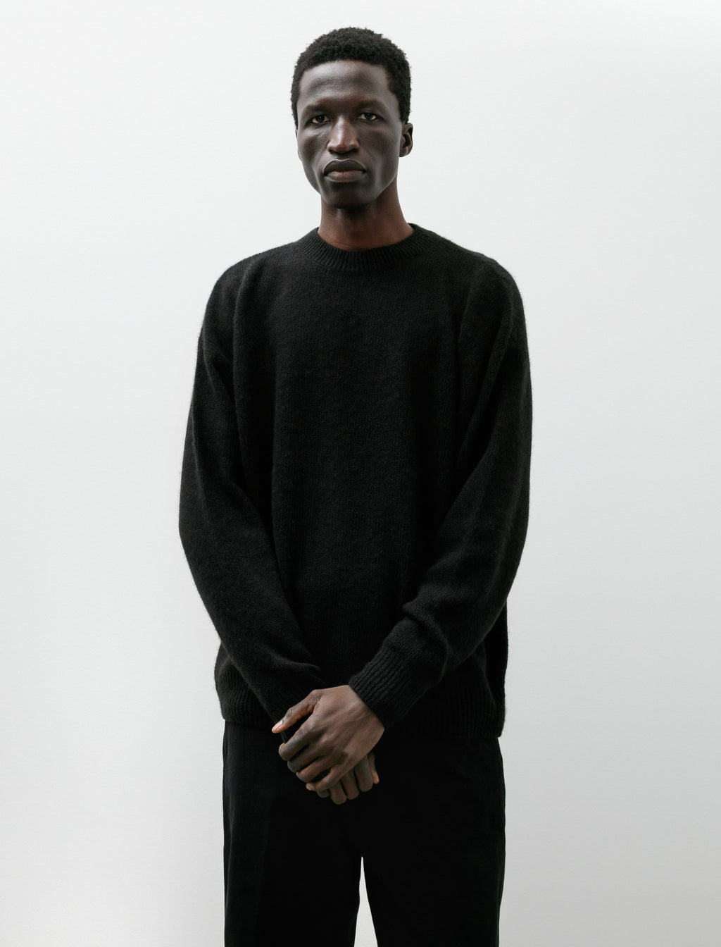 Comoli Cashmere Garment Dyed Crewneck Knit Black – Neighbour Comoli Cashmere Garment Dyed Crewneck Knit Black – Neighbour