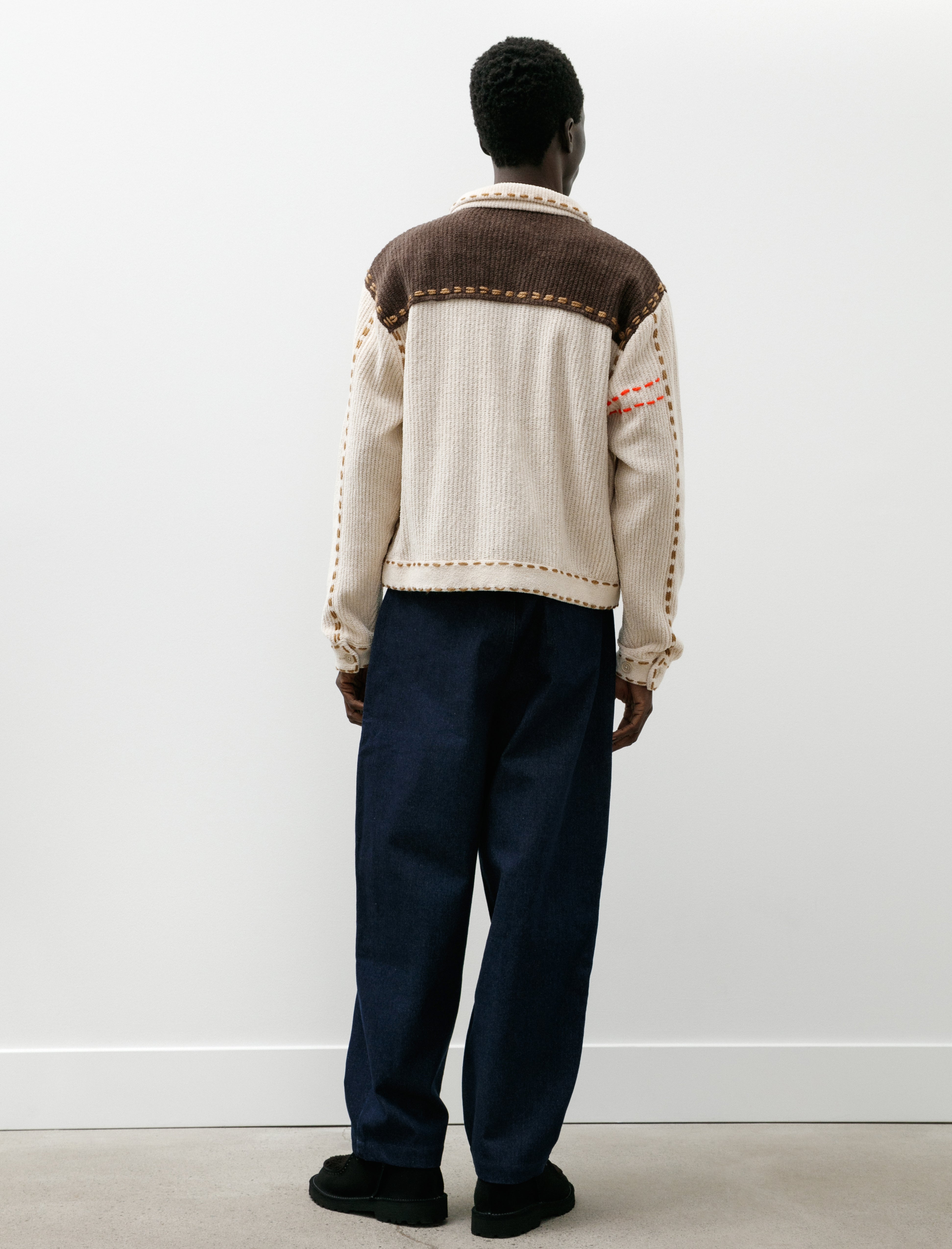 Phingerin Denim Pleats Plants Navy