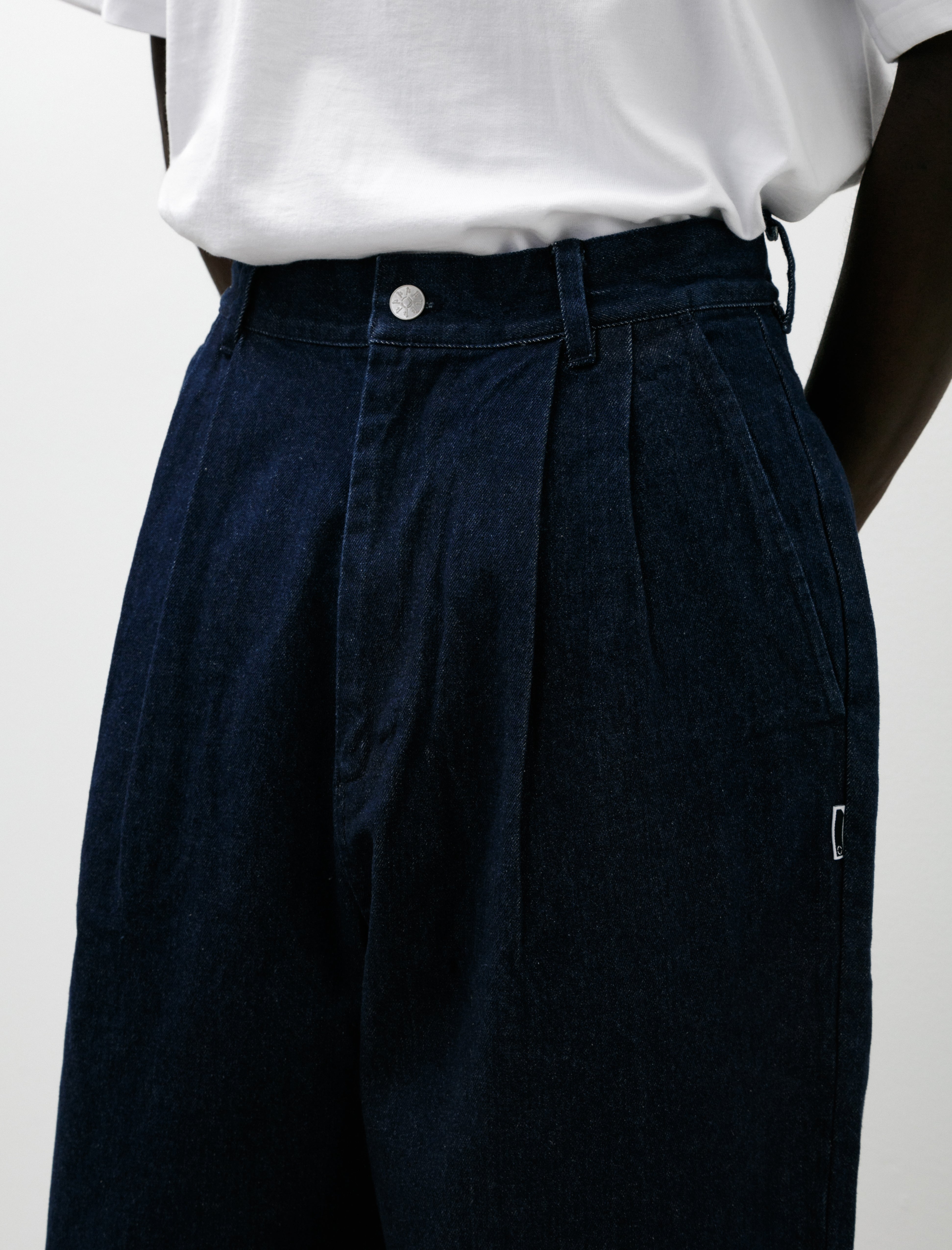 Phingerin Denim Pleats Plants Navy