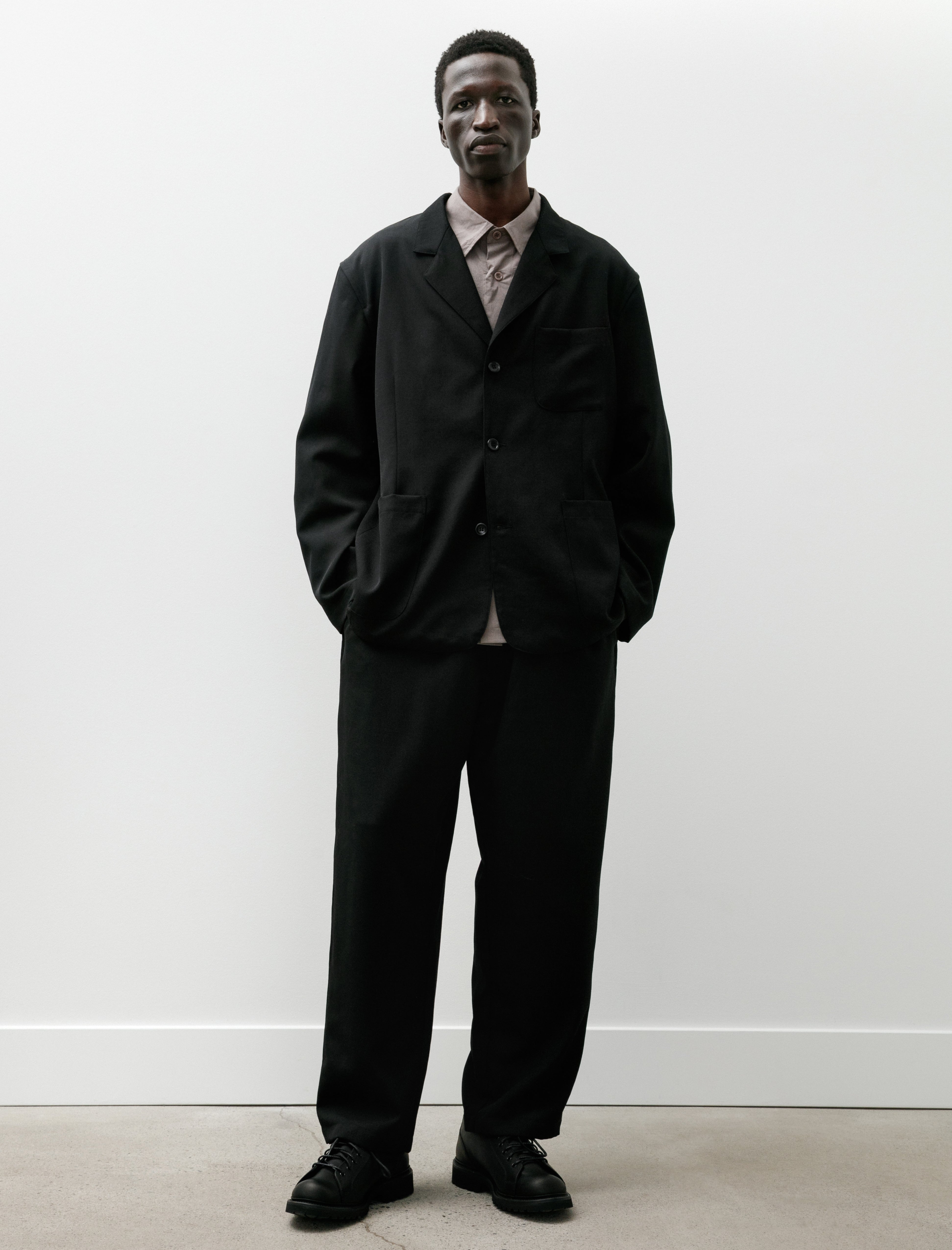 James Coward Carry On Pant Wool Gabardine Black