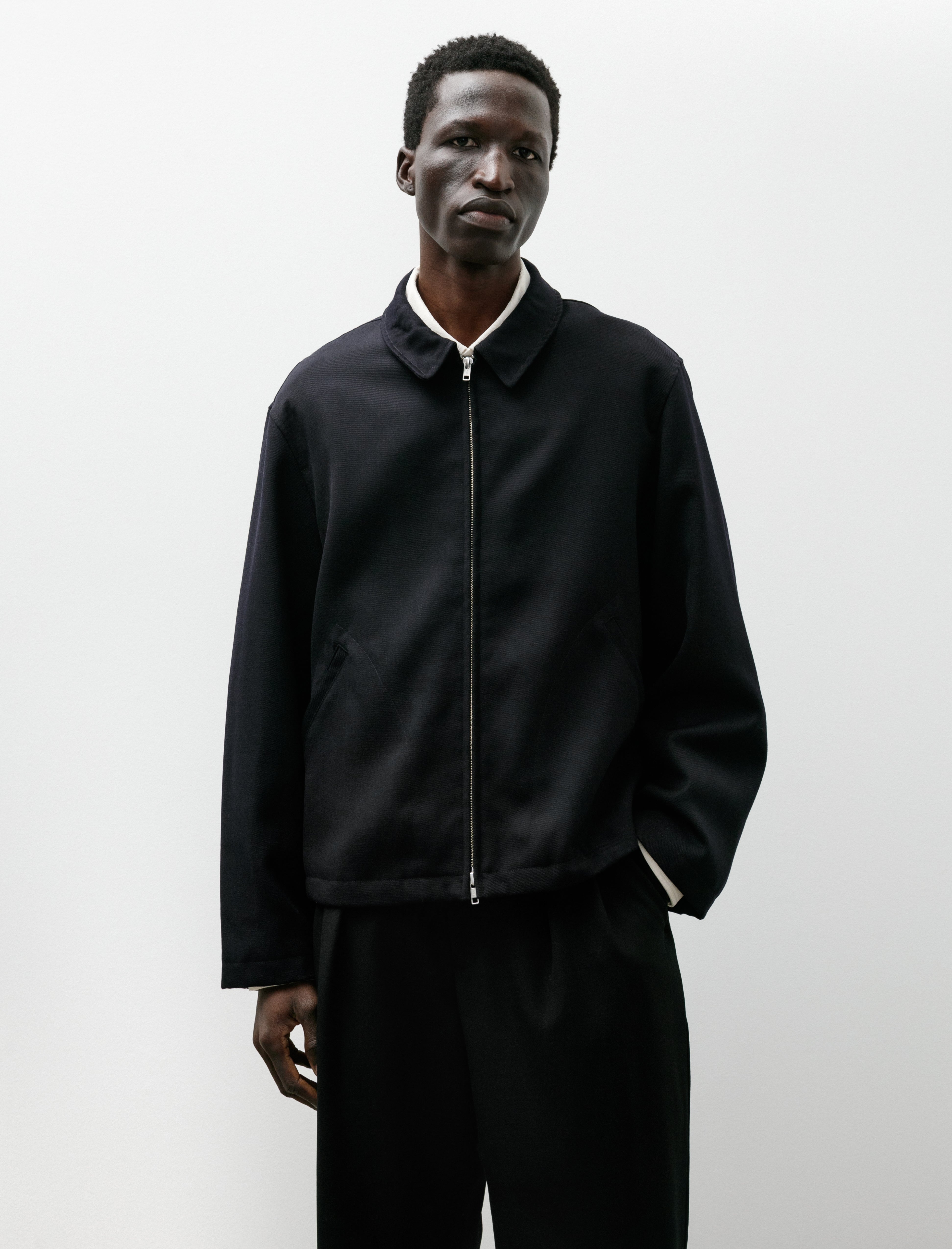 James Coward Site Jacket Wool Gabardine Dark Navy