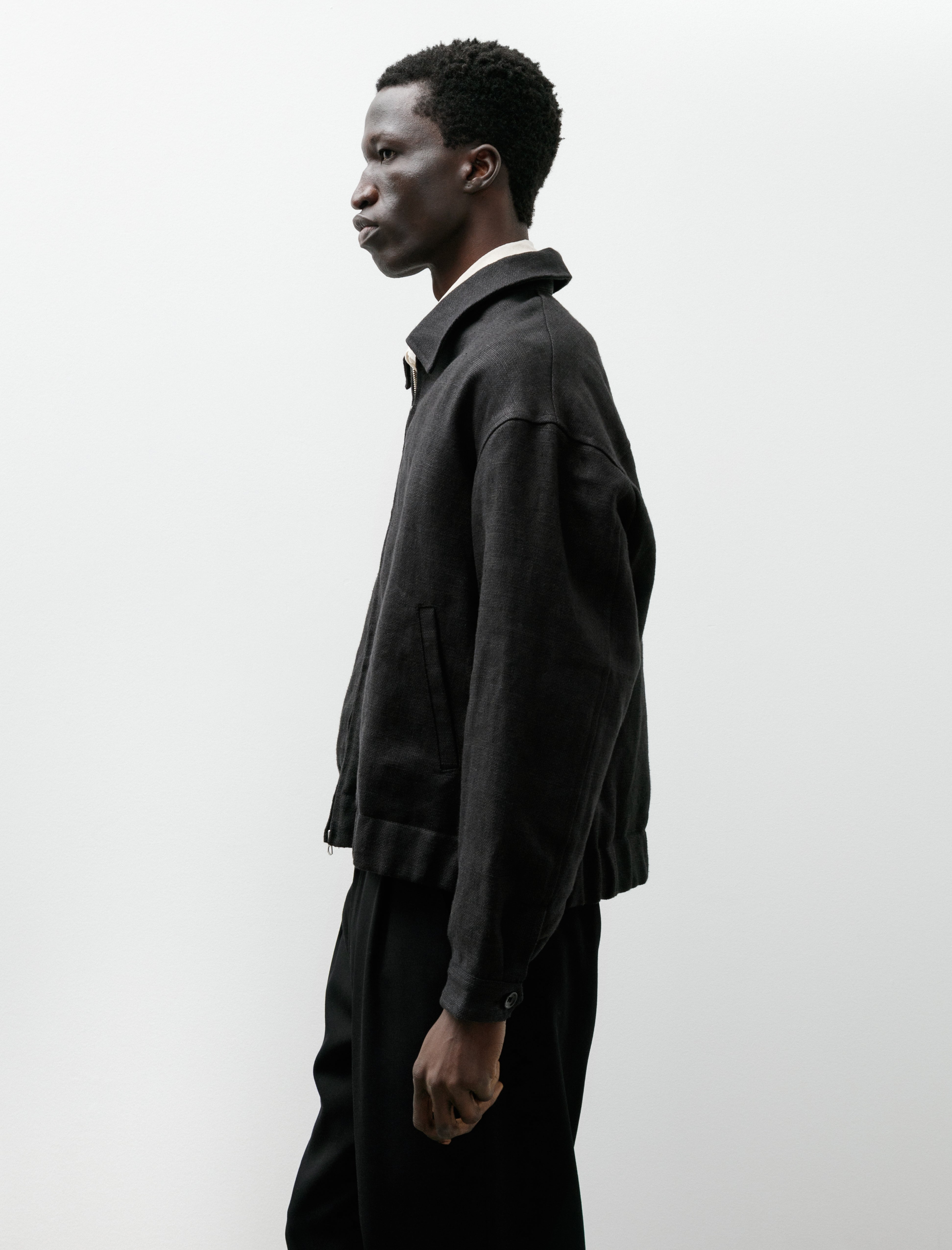 James Coward Machine Jacket Belgian Linen Black