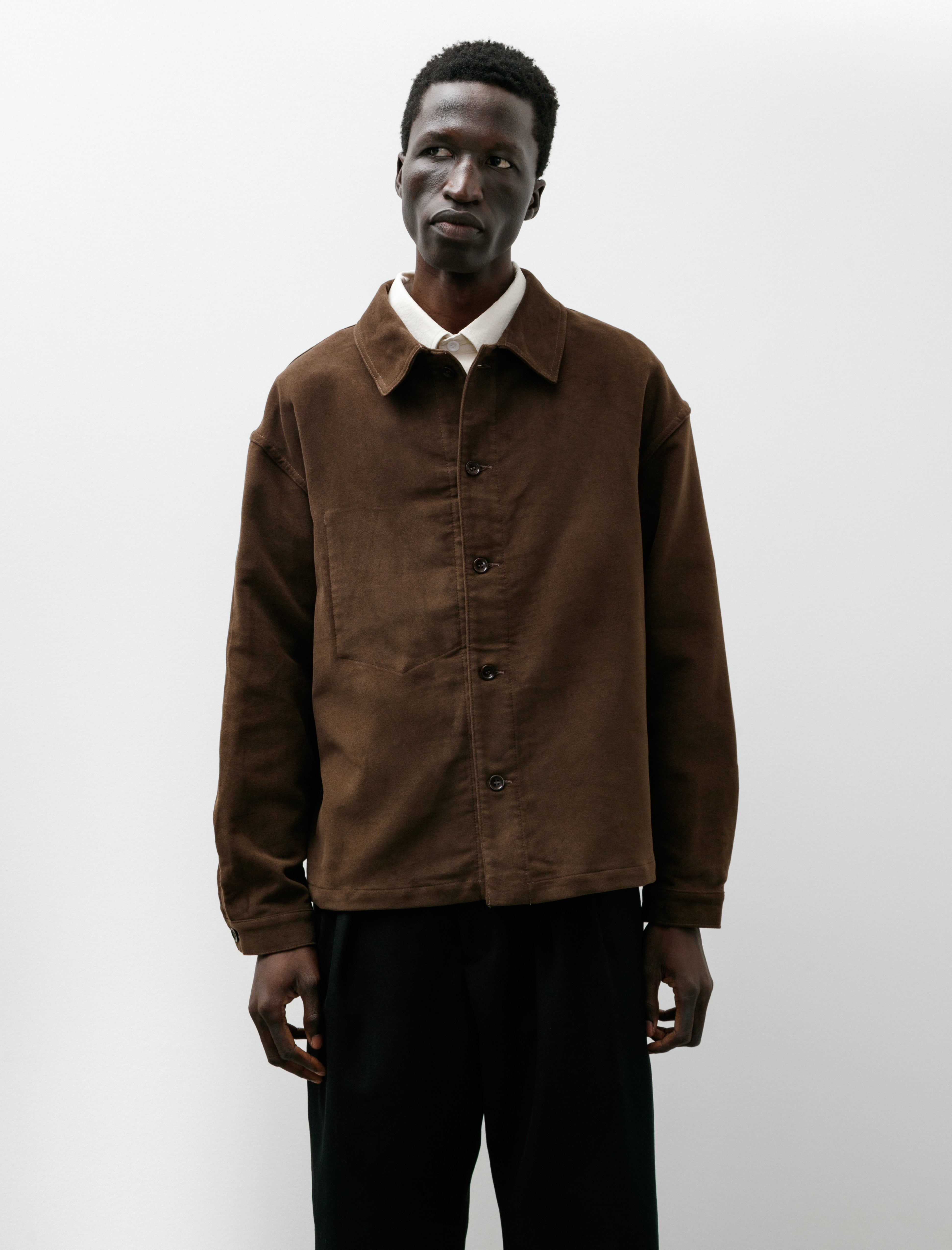 James Coward Signal Shirt Cotton Moleskin Dark Brown