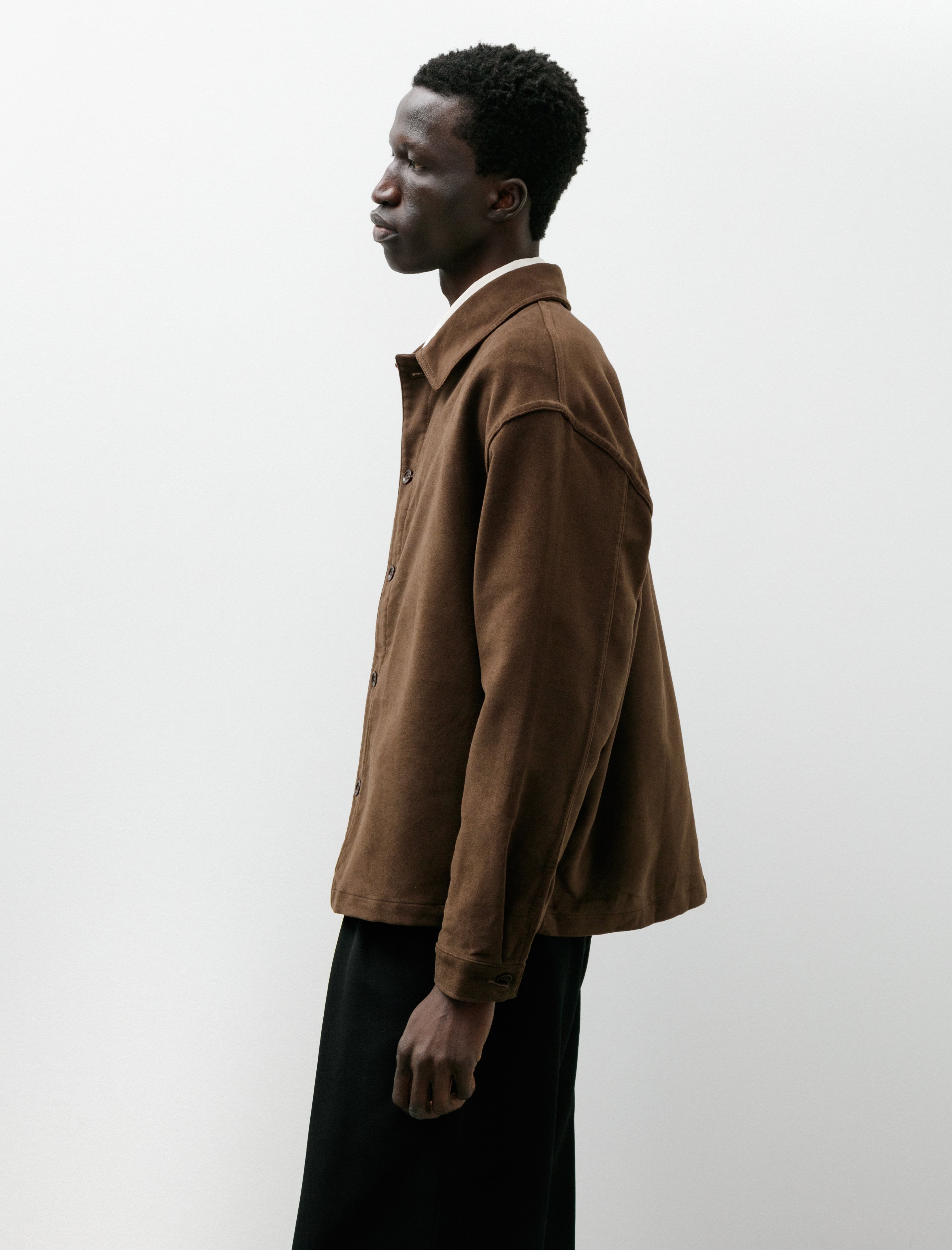 James Coward Signal Shirt Cotton Moleskin Dark Brown