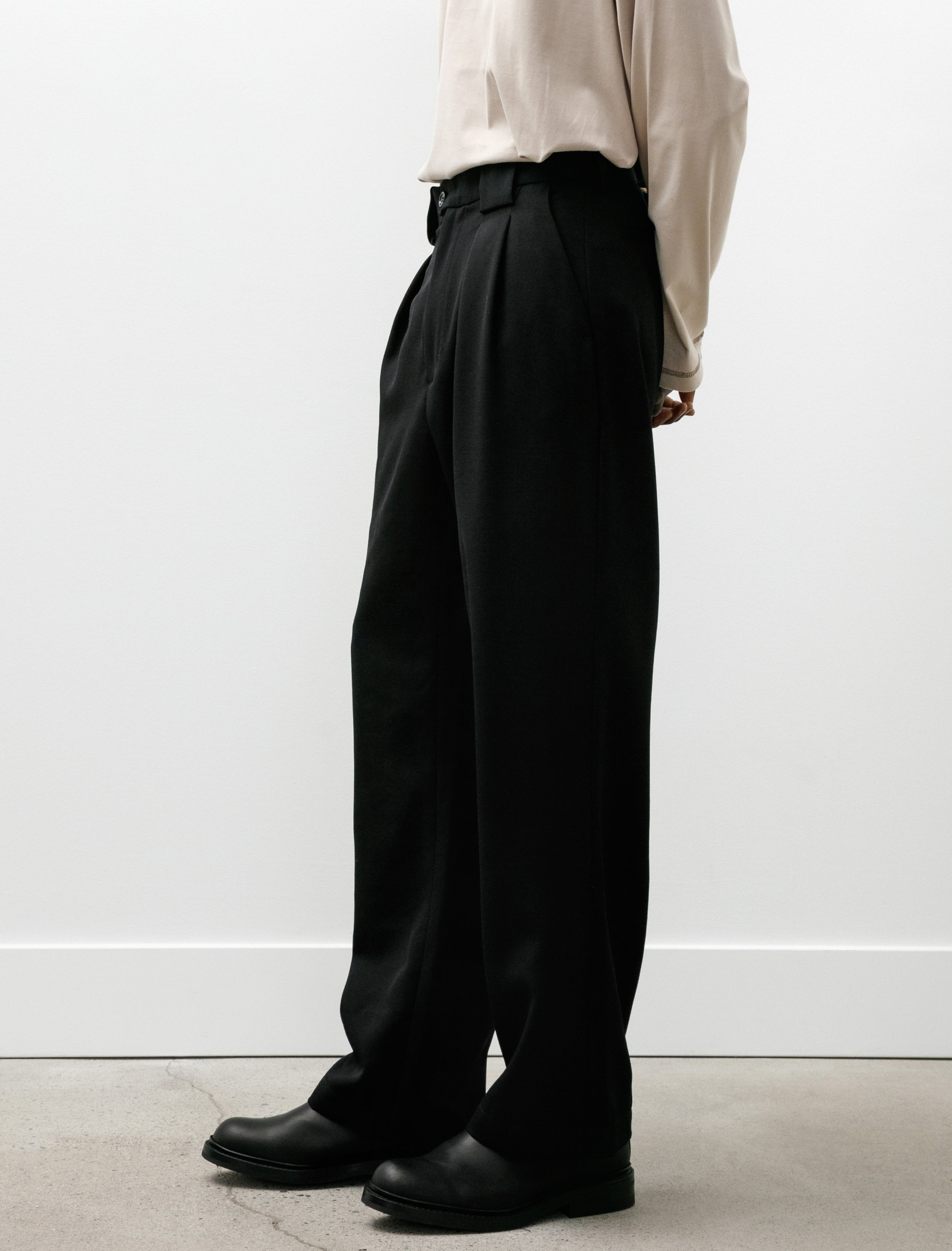 James Coward Mercado Trouser Wool Gabardine Black