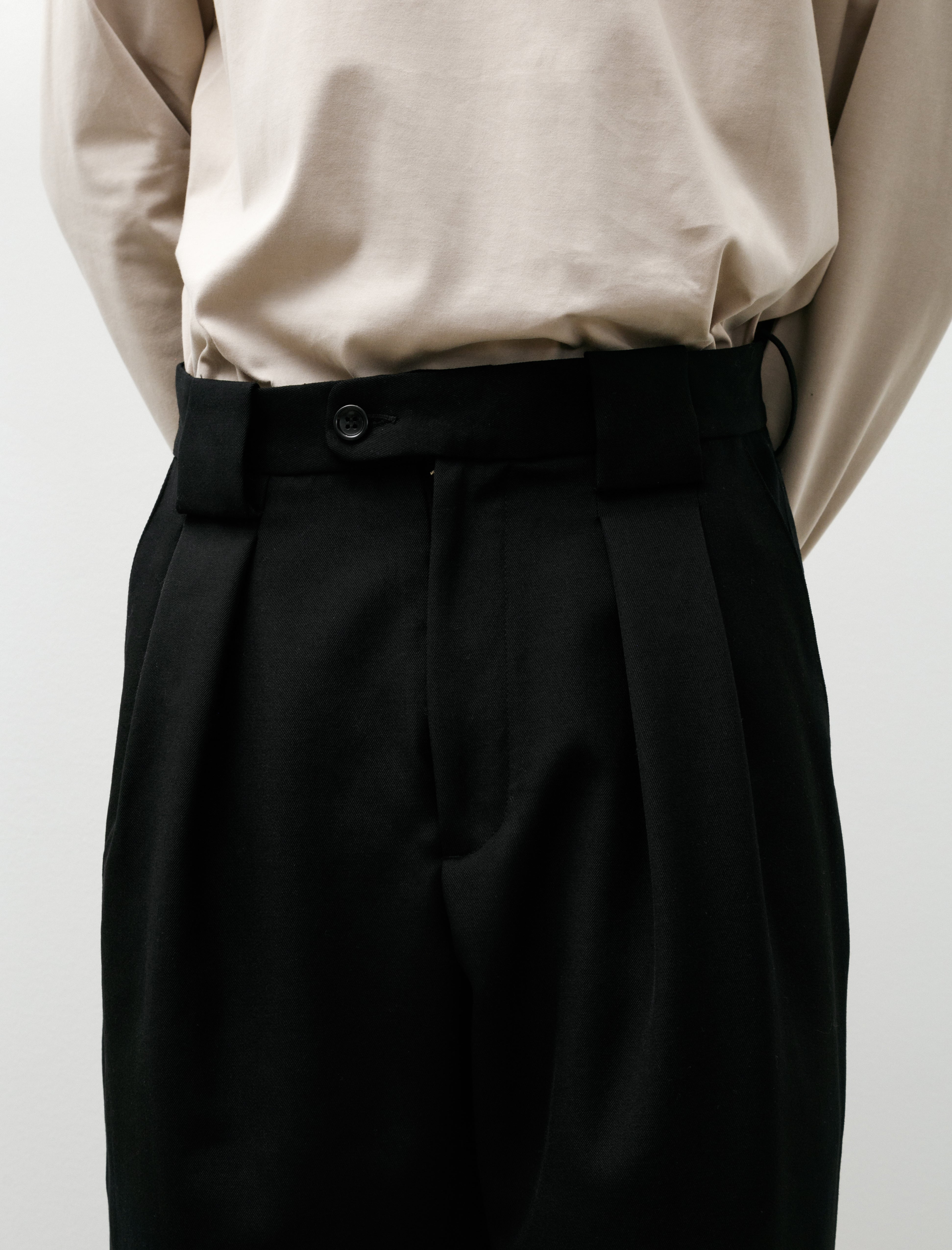 James Coward Mercado Trouser Wool Gabardine Black