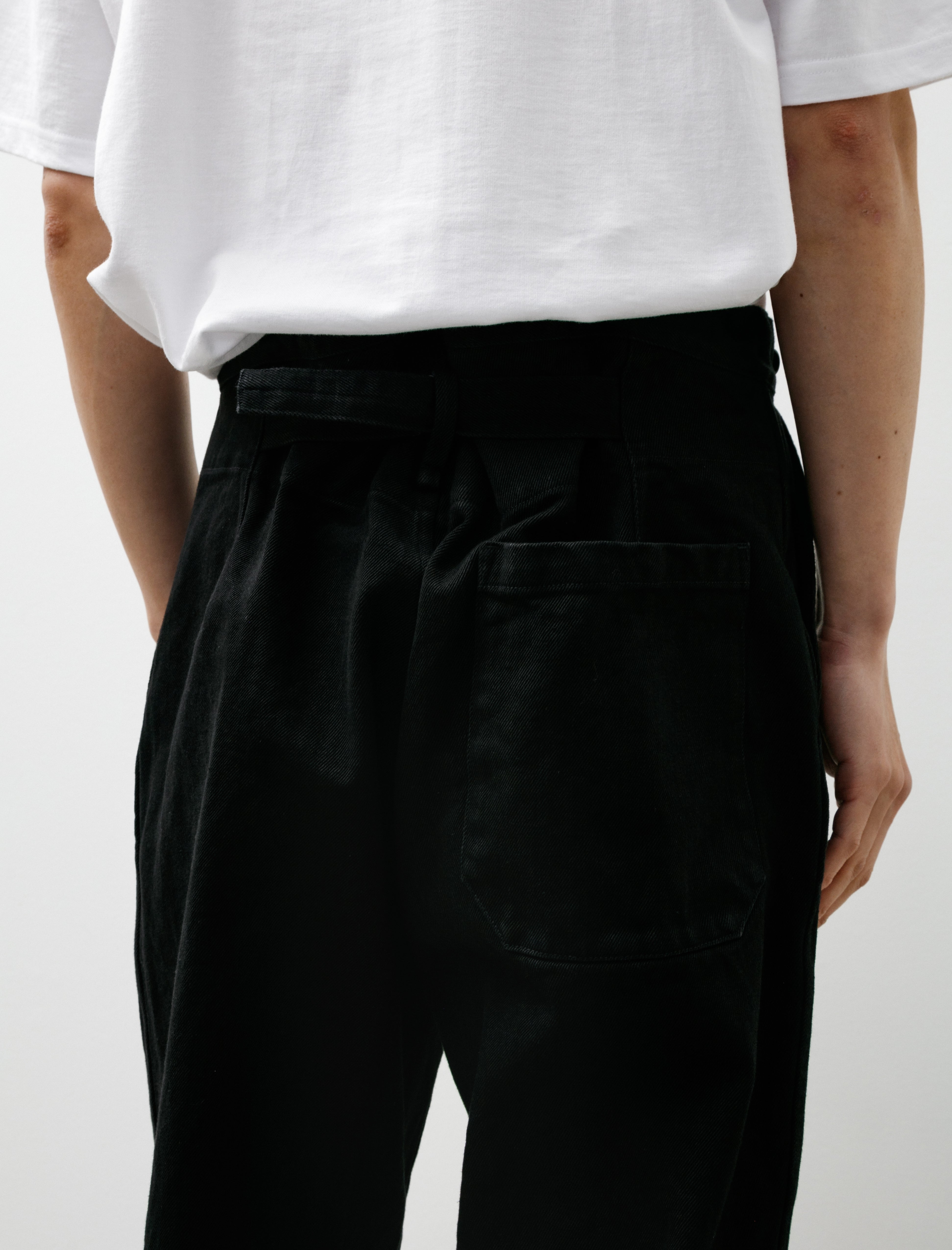 Comoli Black Denim Over Pants