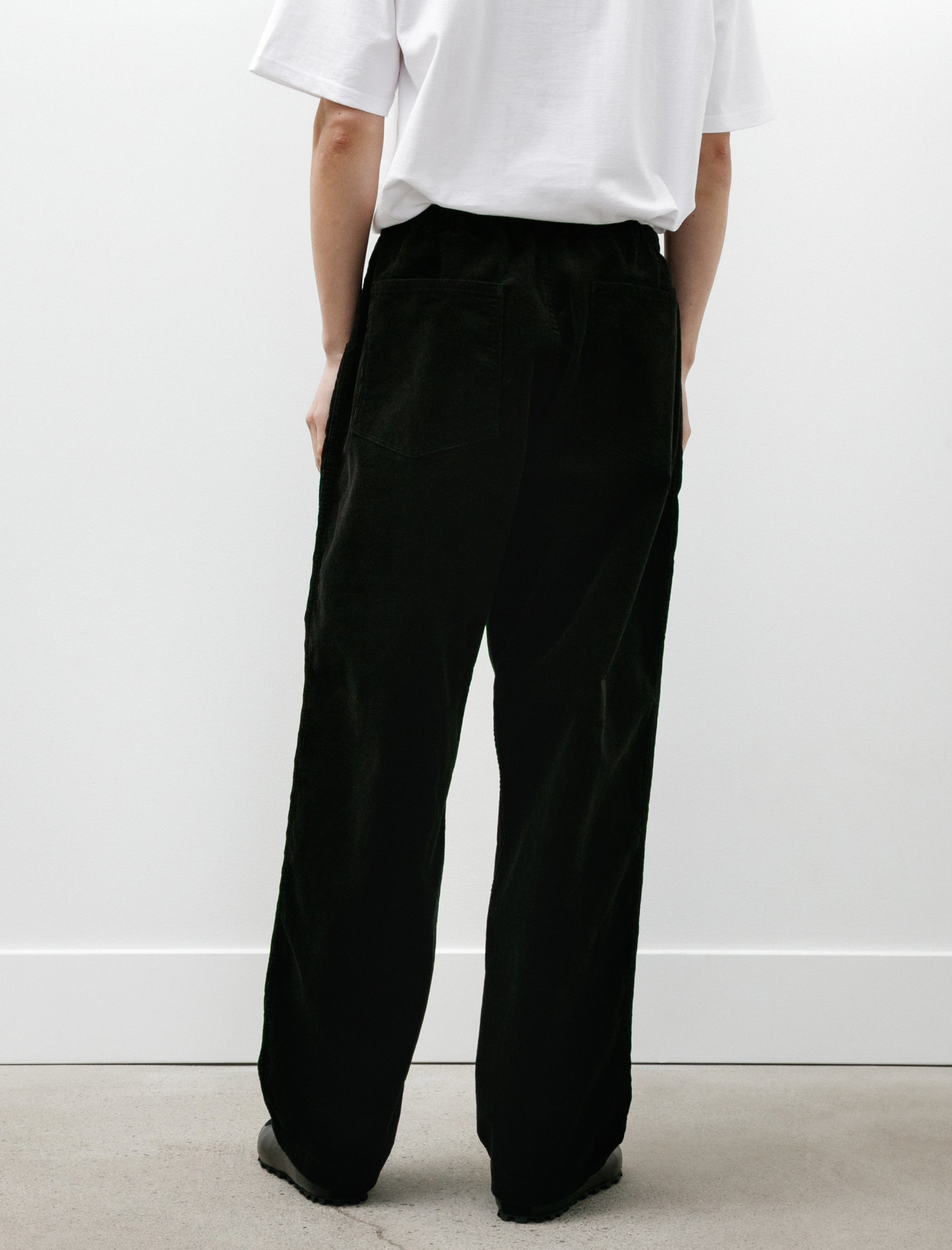 Corduroy Drawstring Pants Black
