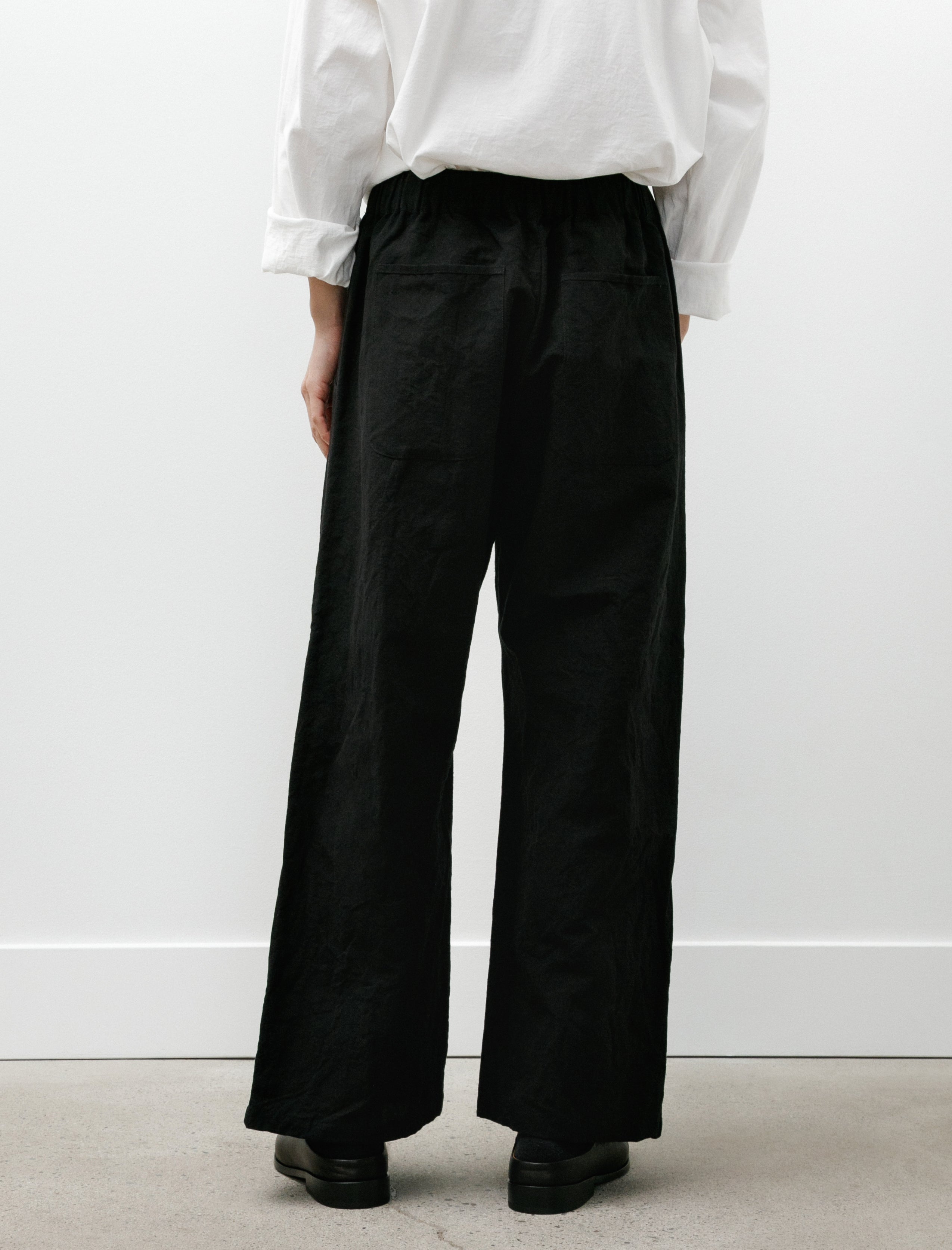 MAN-TLE R20 Pants-5 Solid Pants Black Linen
